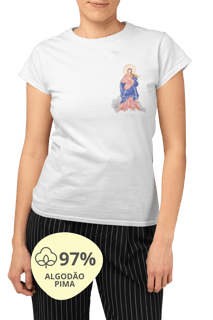 Camiseta Feminina Pima - Mãezinha Desatadora dos Nós #01