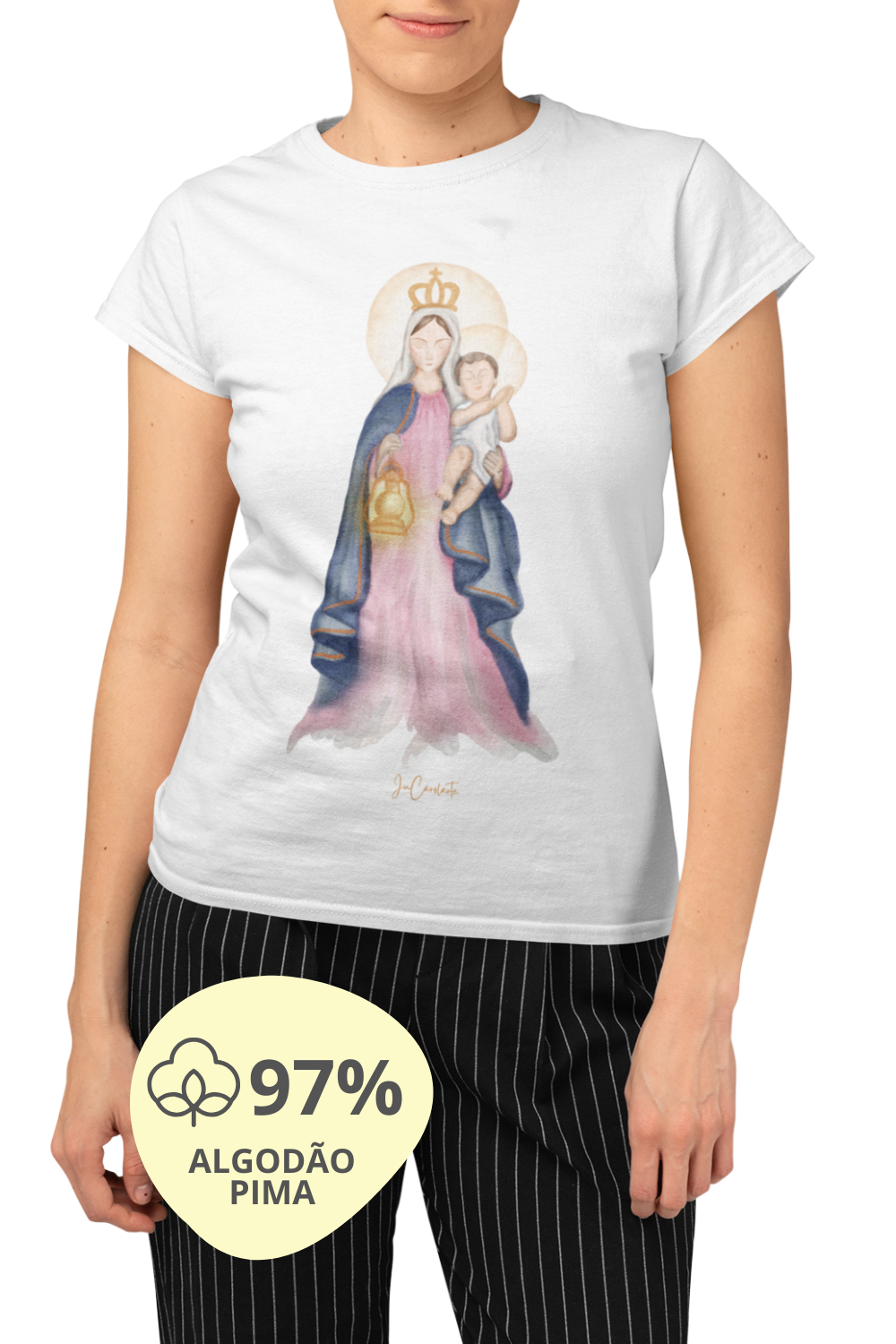 Camiseta Feminina Pima - Mãezinha da luz #01