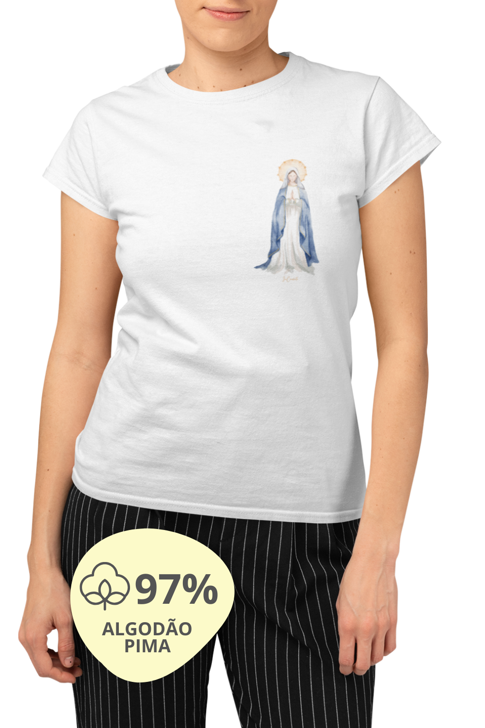 Camiseta Feminina Pima - Mãezinha das Graças #01