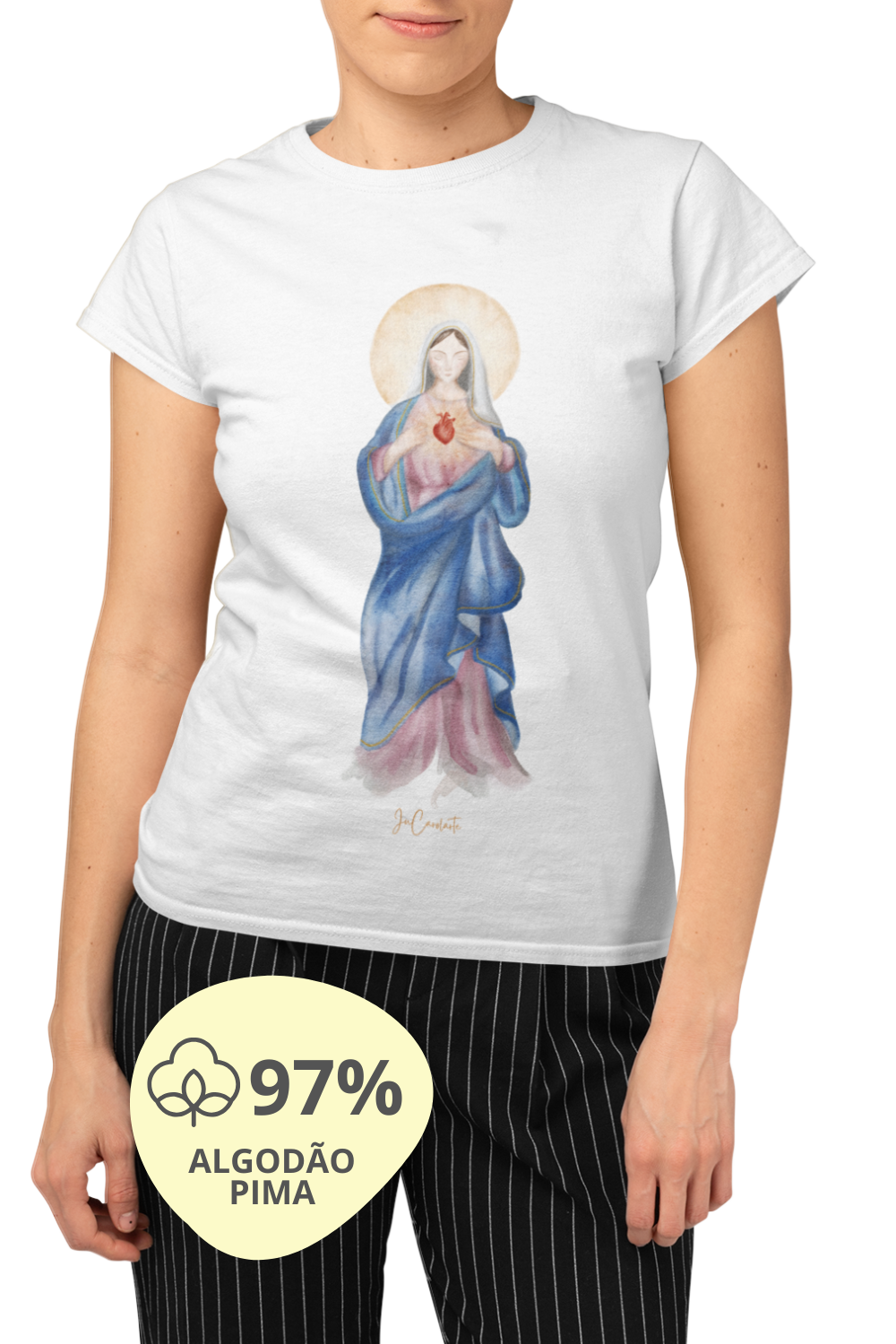 Camiseta Feminina Pima - Mãezinha do Sagrado Coração #02