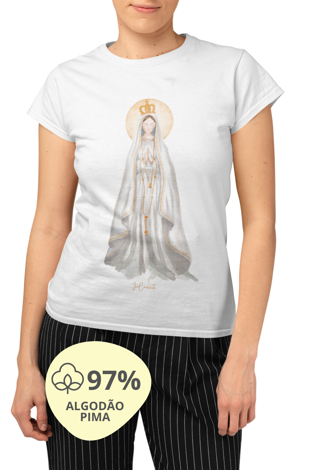Camiseta Feminina Pima - Mãezinha de Fátima #02