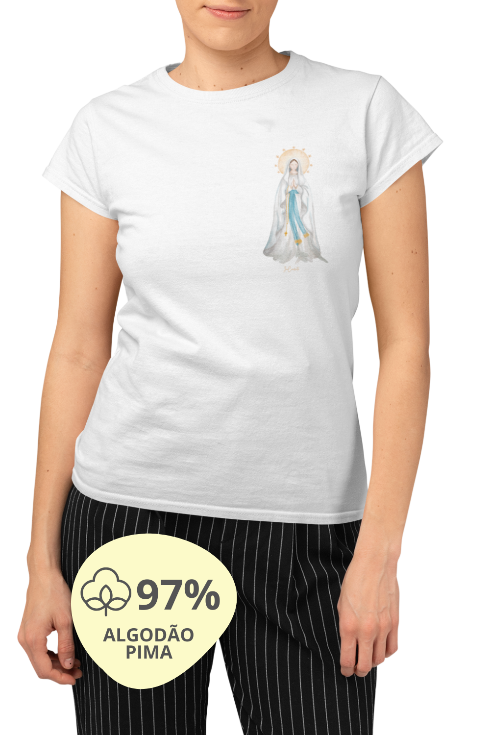 Camiseta Feminina Pima - Mãezinha de Lourdes #01