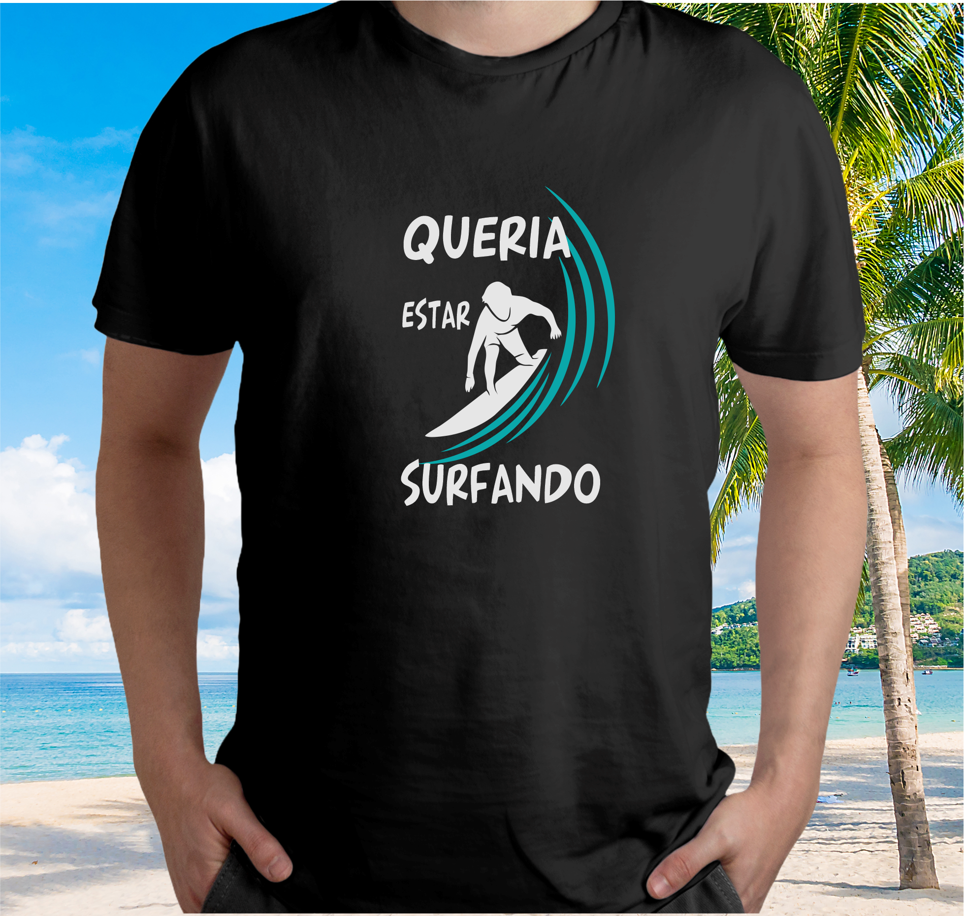 Nome do produto: Camiseta Frase Surf  Surfando - Color - Ref 408