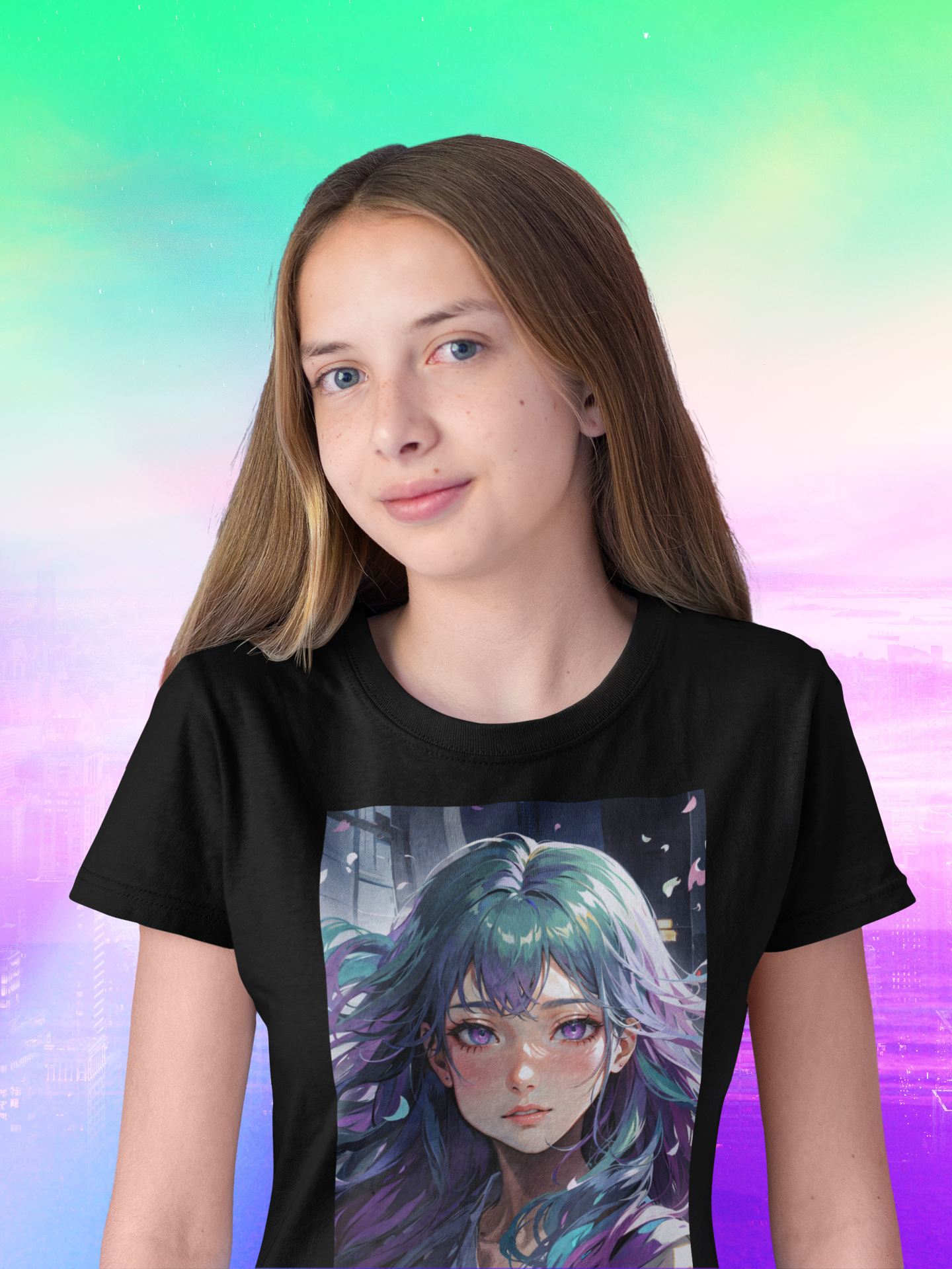 Nome do produto: Blue Hair Girl - Unissex T-Shirt