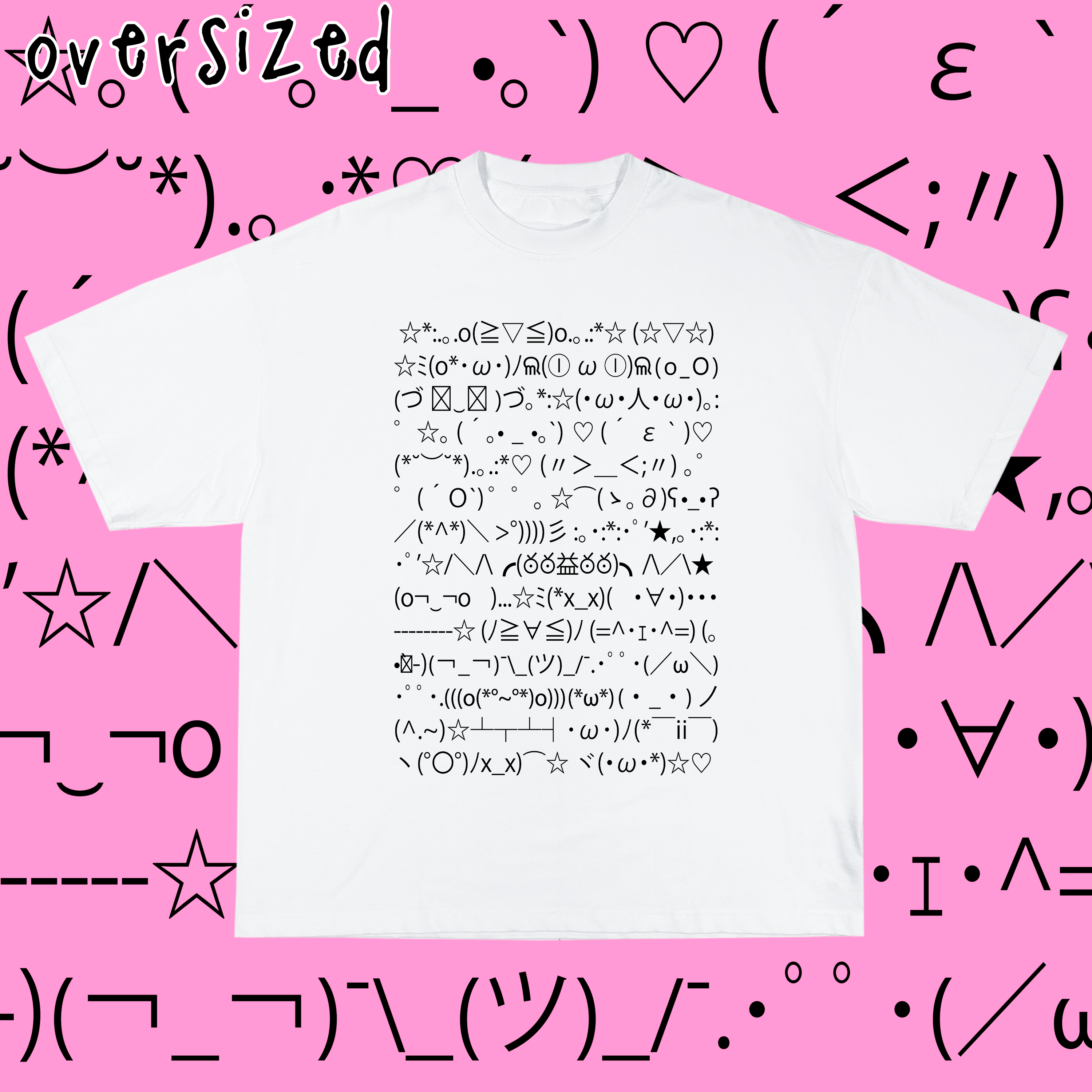 Camiseta Oversized 'kaomoji'