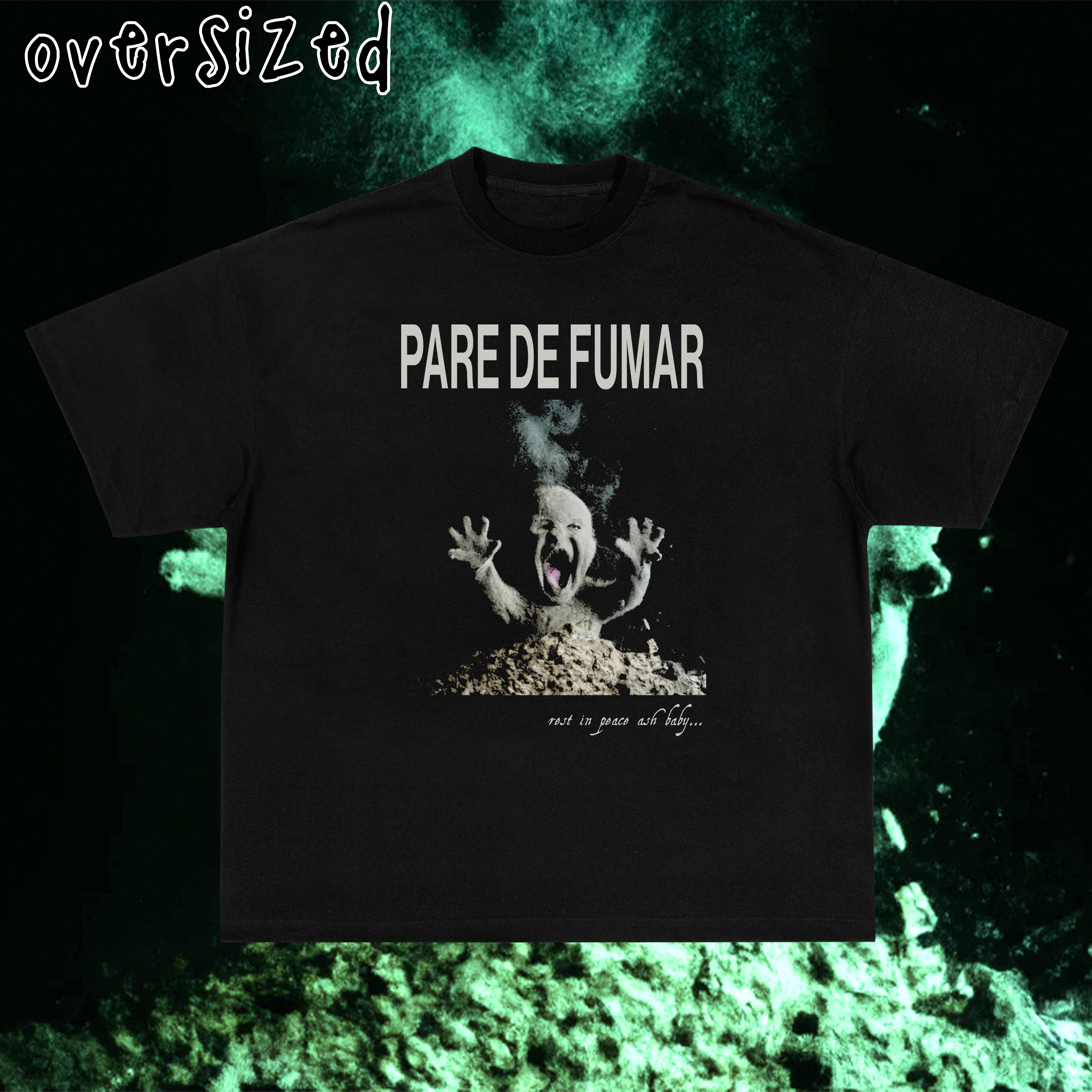 Camiseta Oversized 'EMBALAGEM DE CIGARRO (ash baby)'