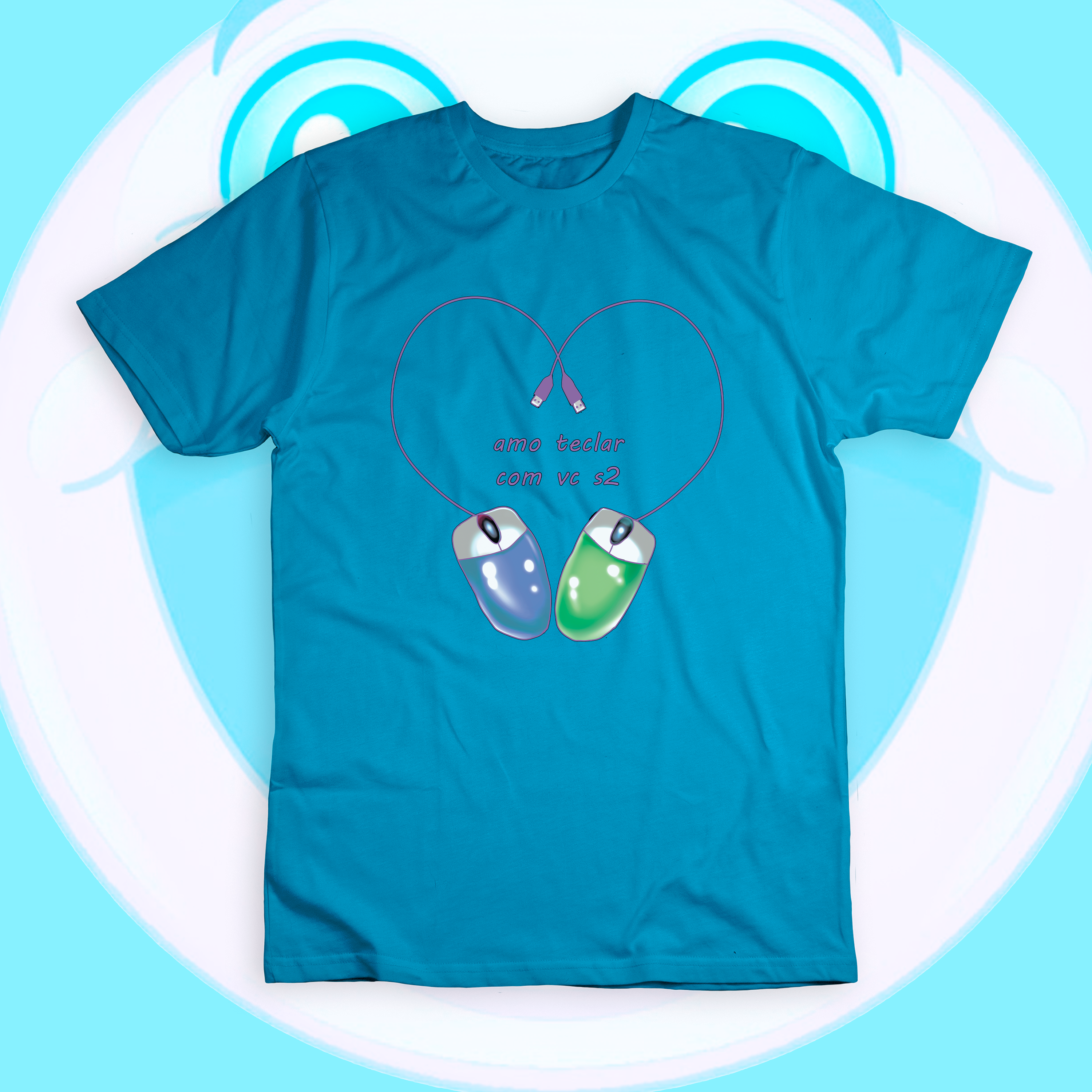 Camiseta 'amo teclar com vc s2'