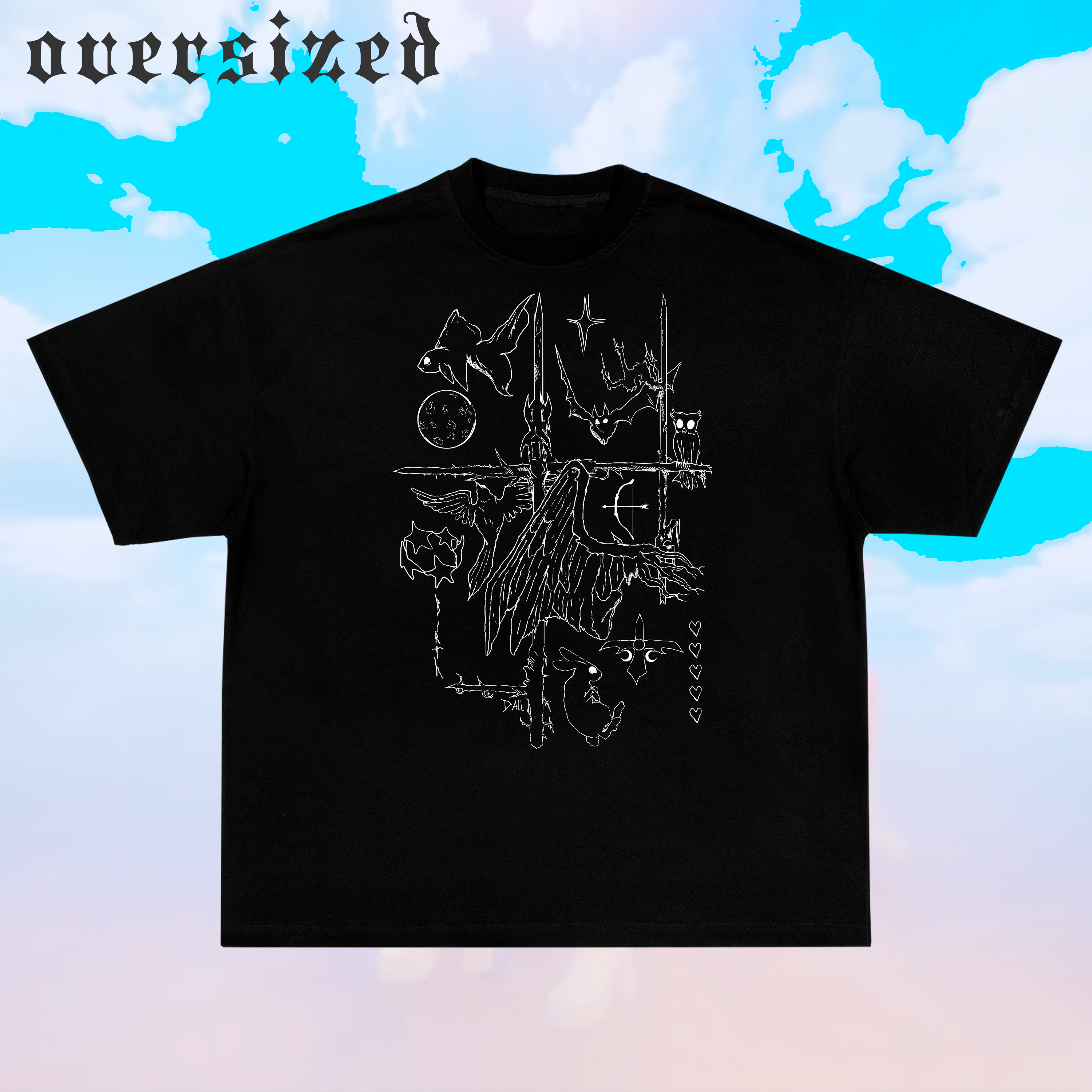 Camiseta Oversized Preta 'ARTMS - BIRTH'