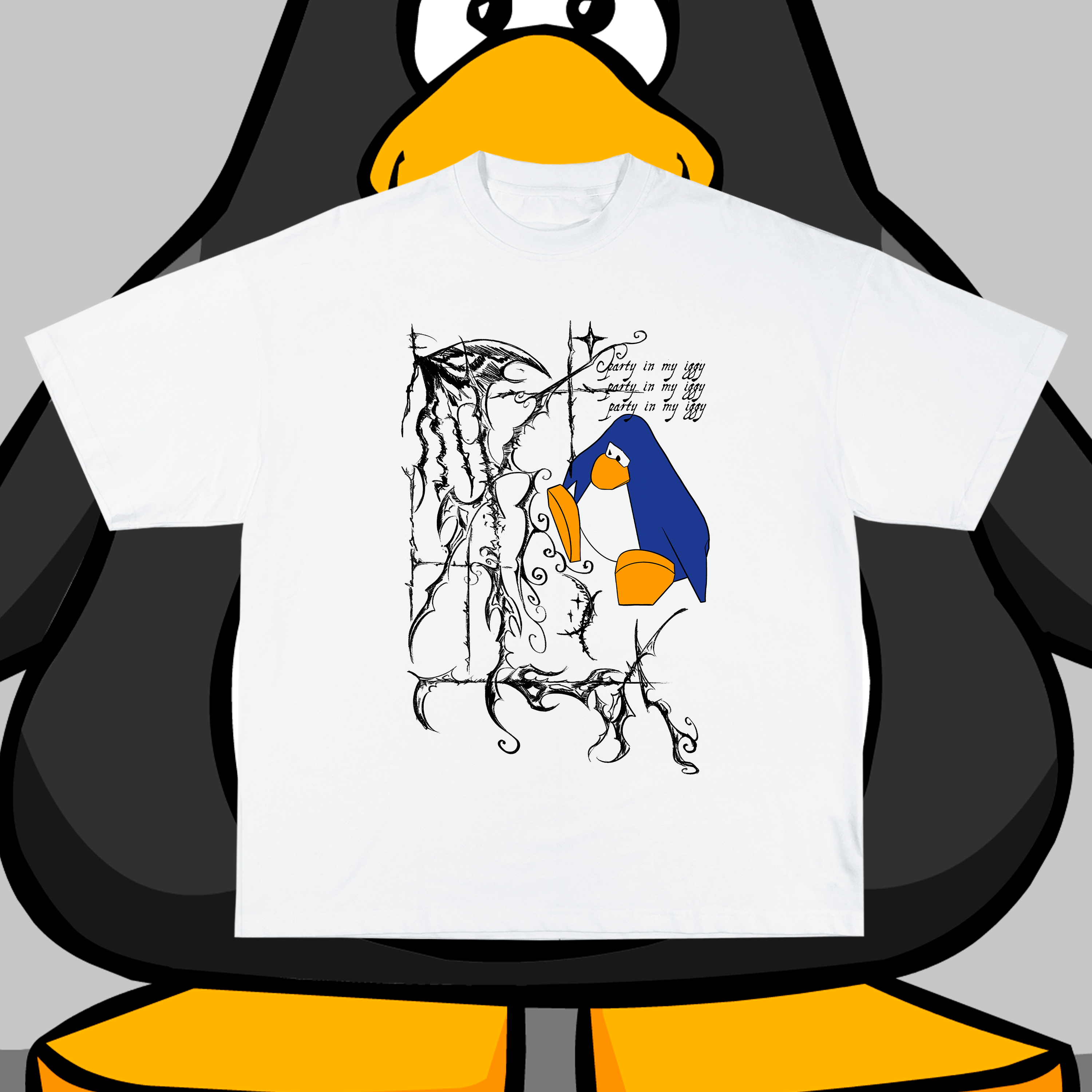 Camiseta Oversized 'party in my iggy!'