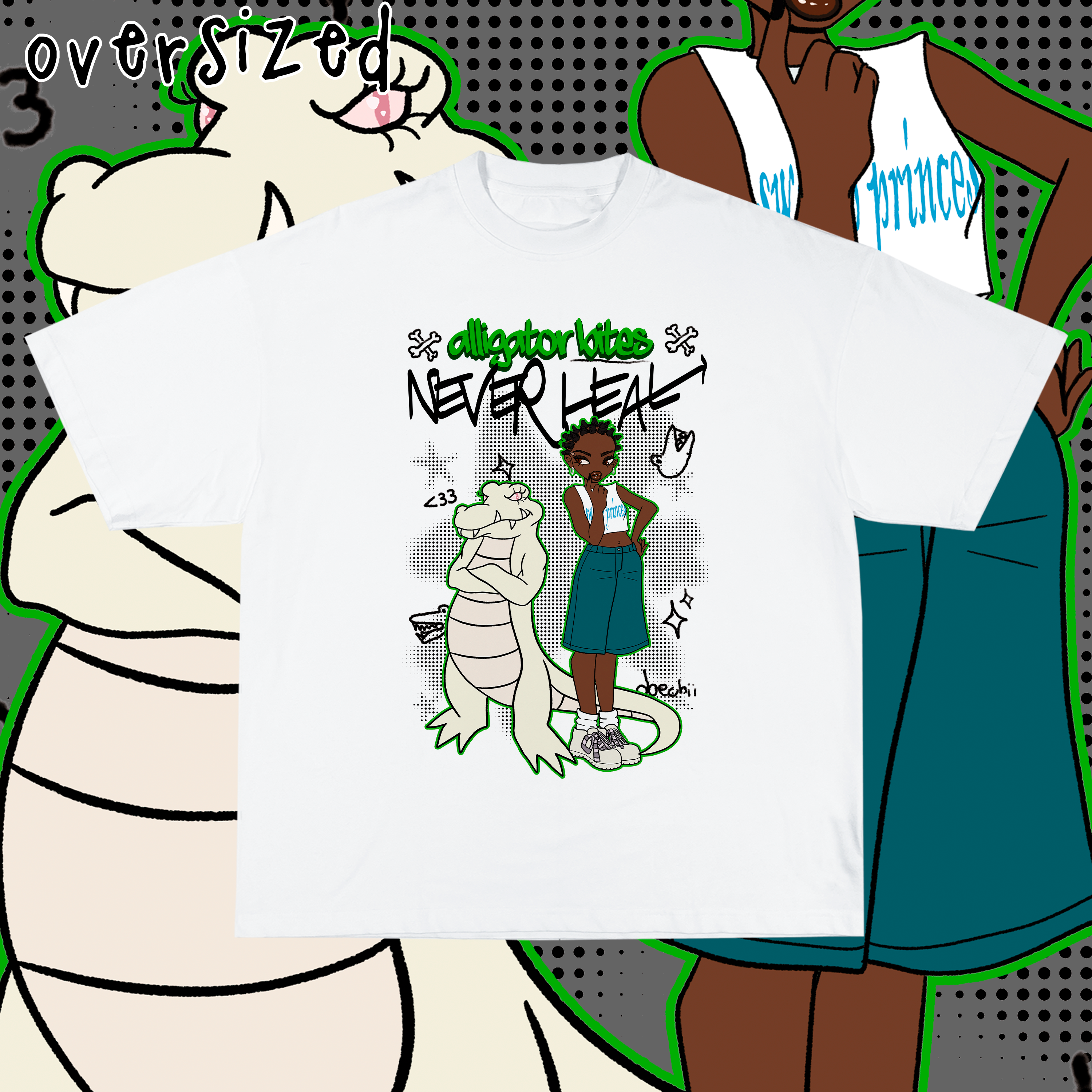 Camiseta Oversized 'DOECHII ALLIGATOR BITES NEVER HEAL (vers 2)'