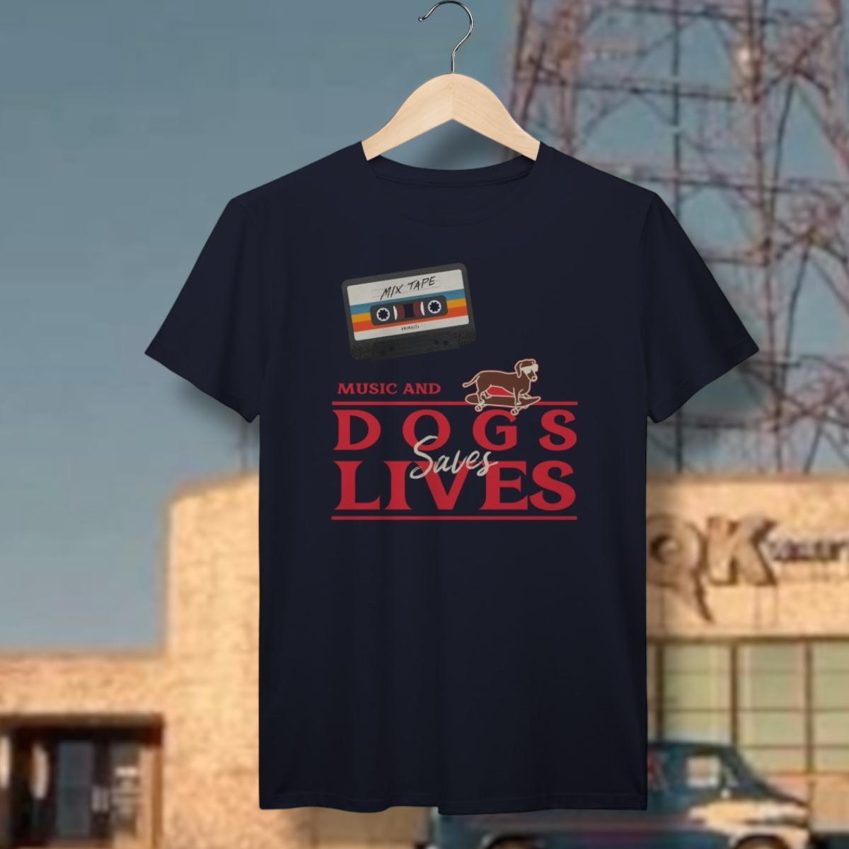 t-shirt• music and dogs saves lives
