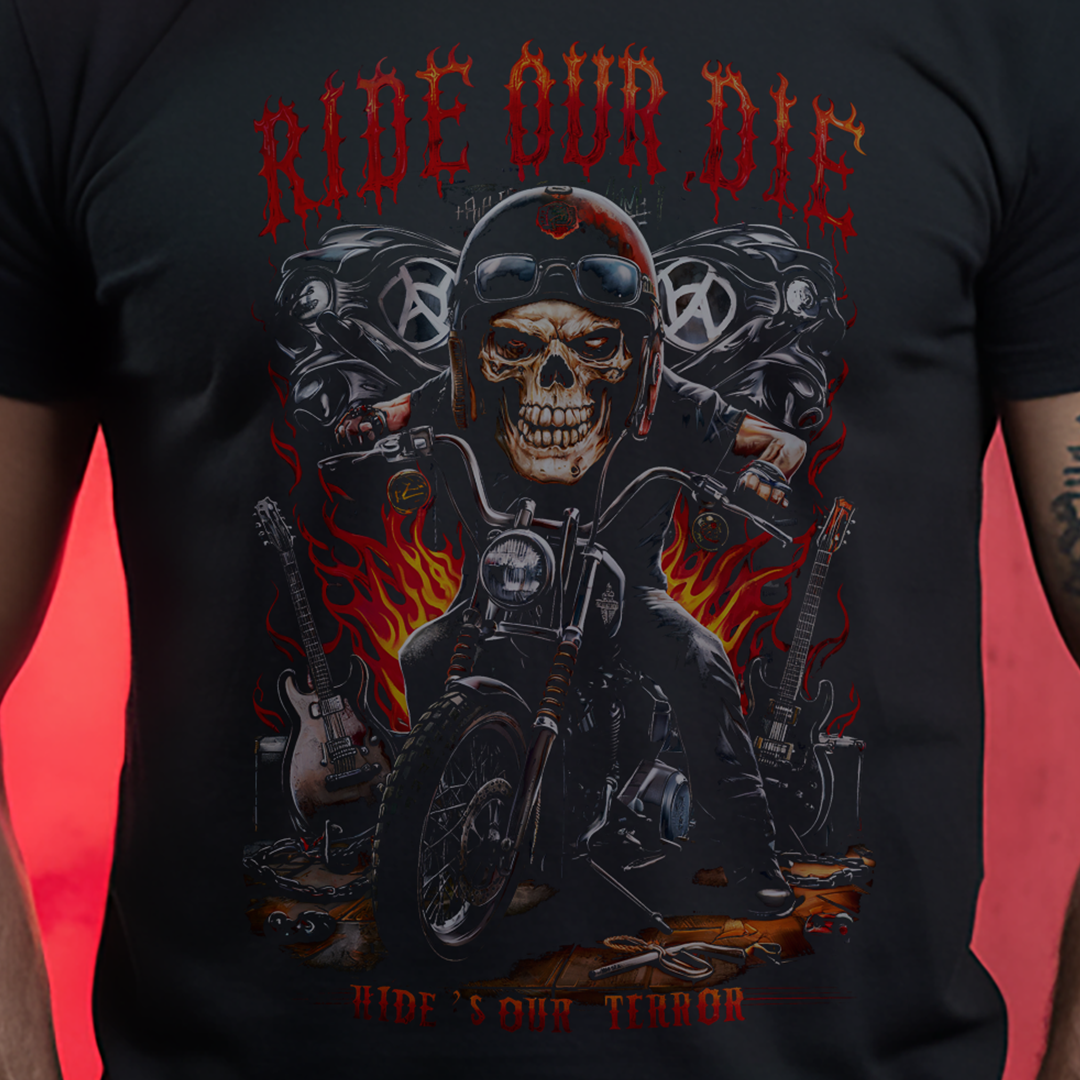 Nome do produto: T-SHIRT PLUS SIZE RIDE OUR DIE
