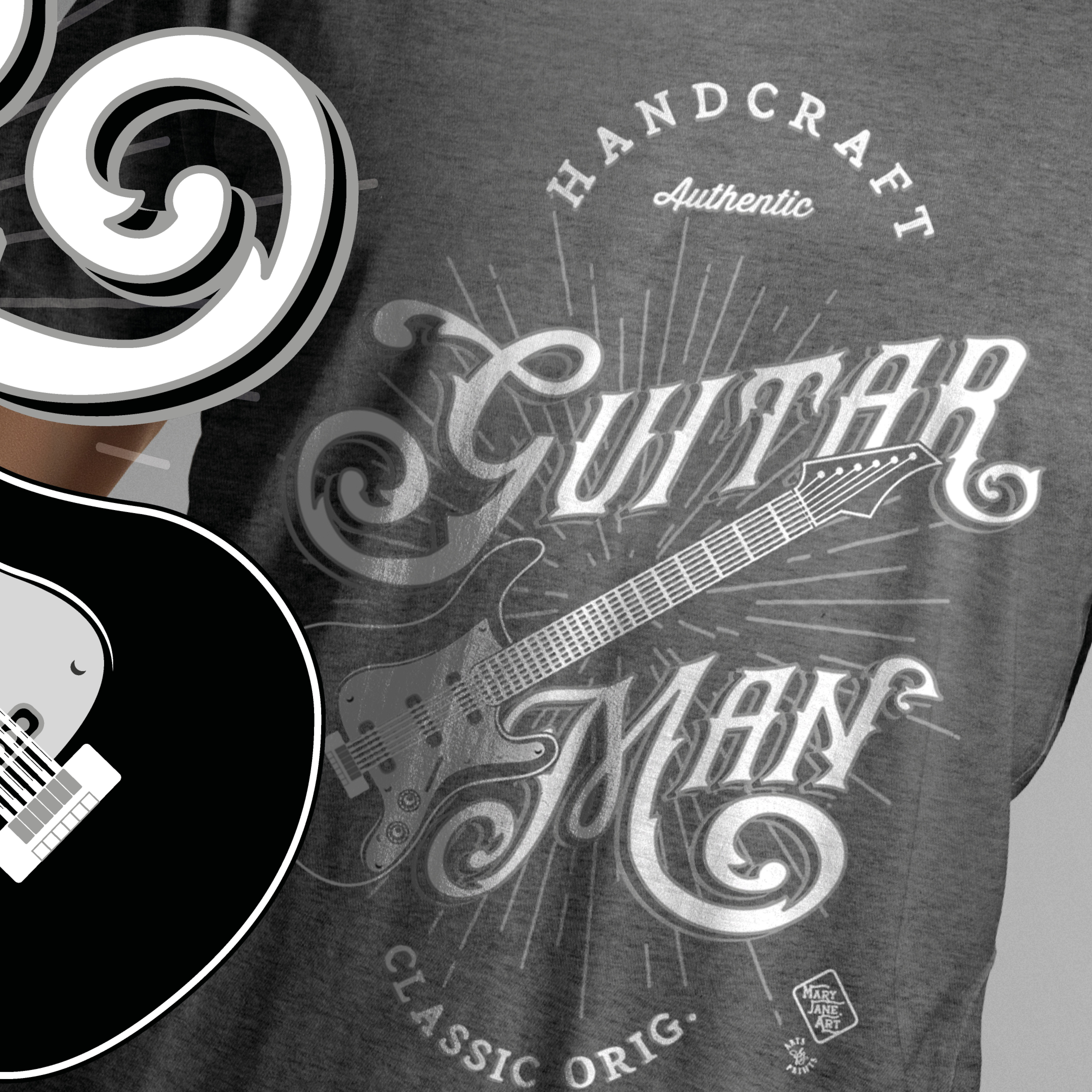 Nome do produto: TSHIRT GARAGE BAND GUITAR MAN