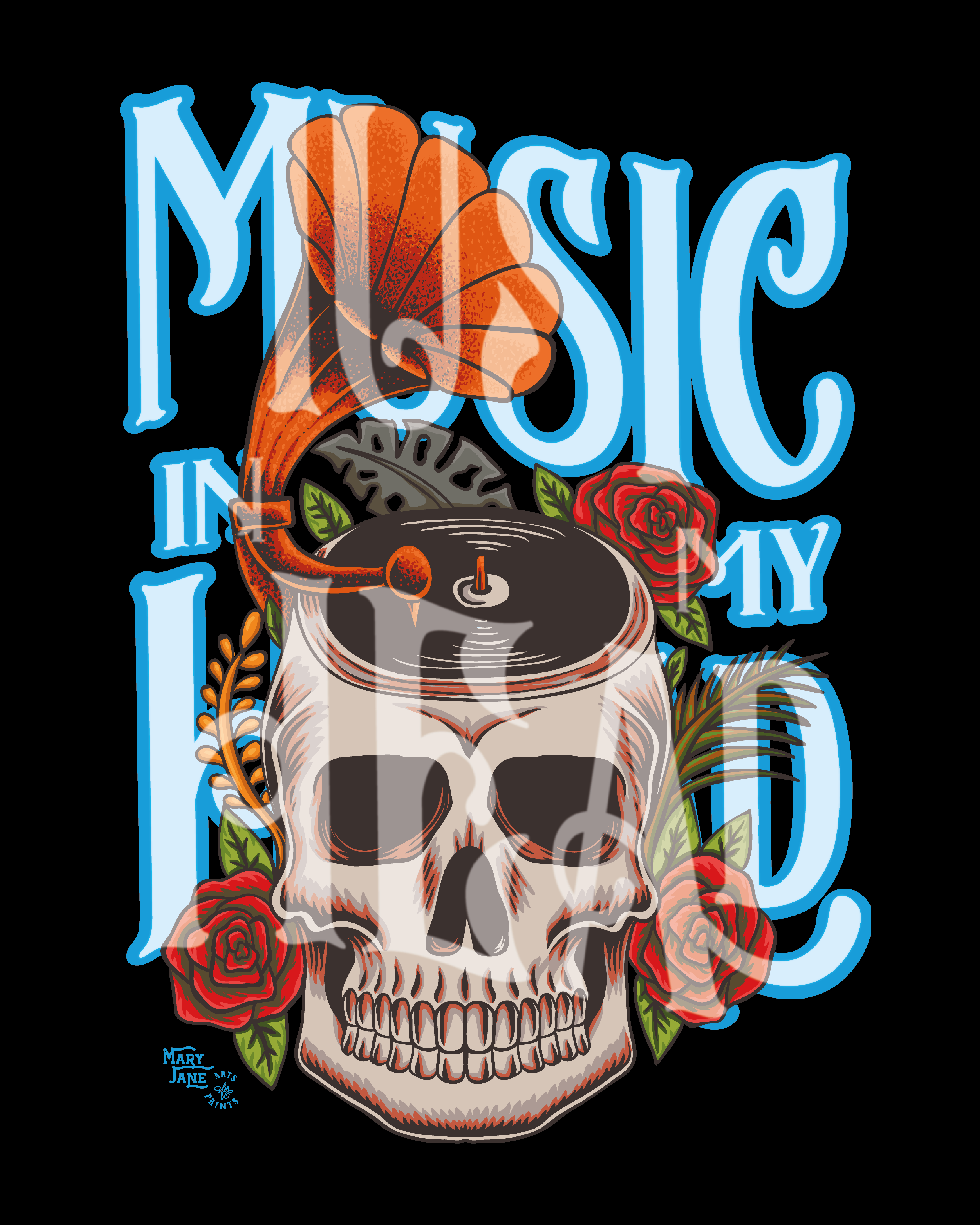 Nome do produto: CAMISETA MUSIC IN MY HEAD T-Shirt Quality