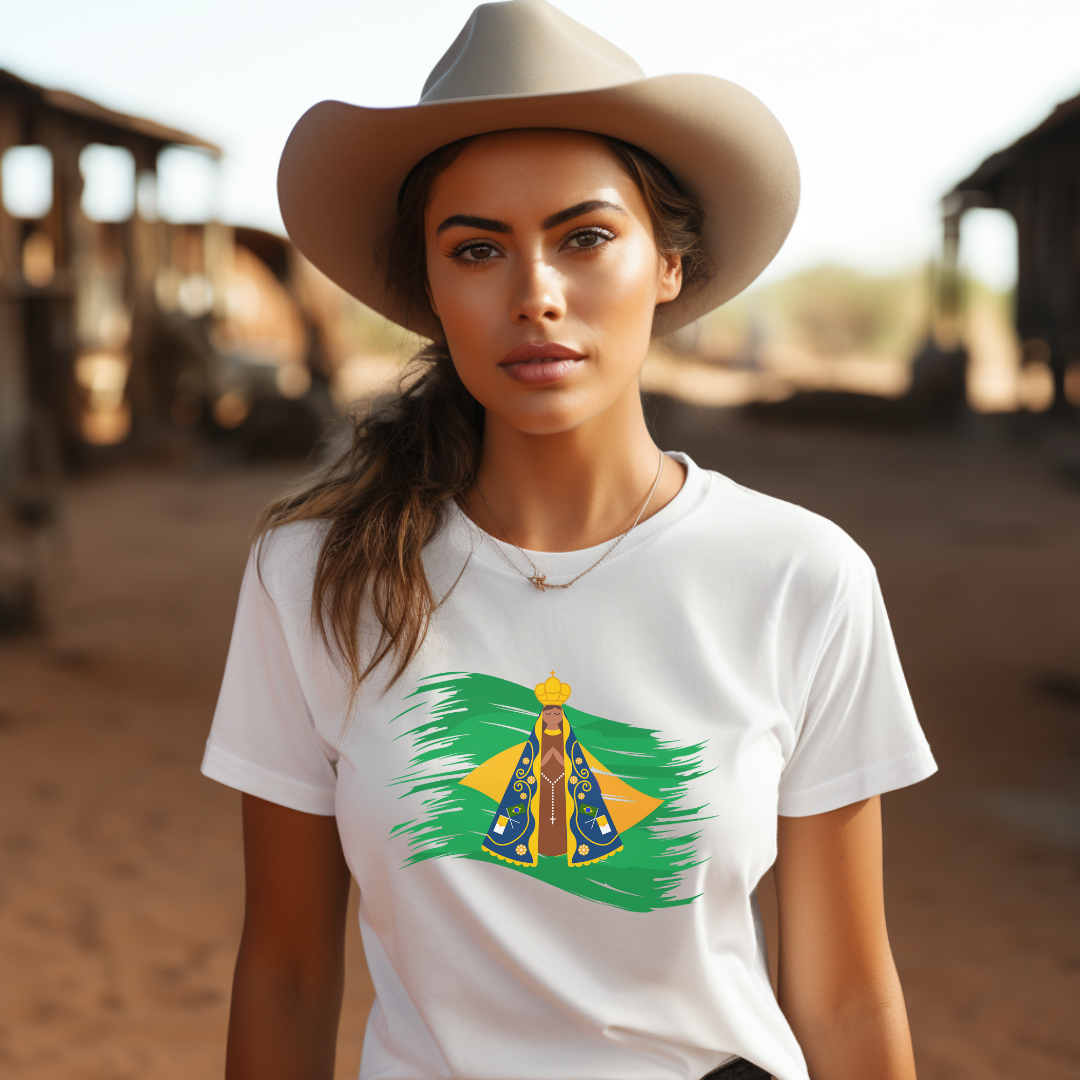 Nome do produto: TSHIRT PADROEIRA DO BRASIL