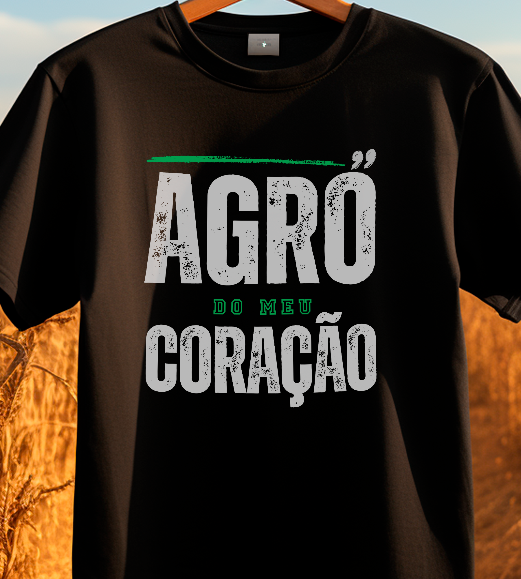 Nome do produto: TSHIRT AGRO DO MEU CORAÇÃO - ESCURA