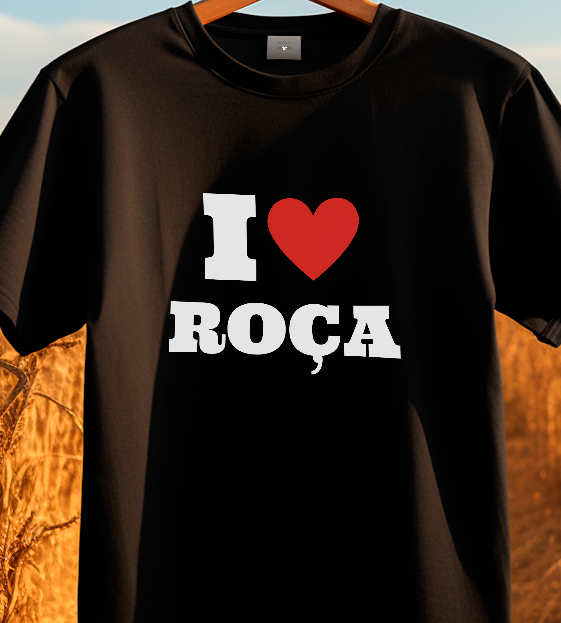 Nome do produto: TSHIRT I LOVE ROÇA - ESCURA