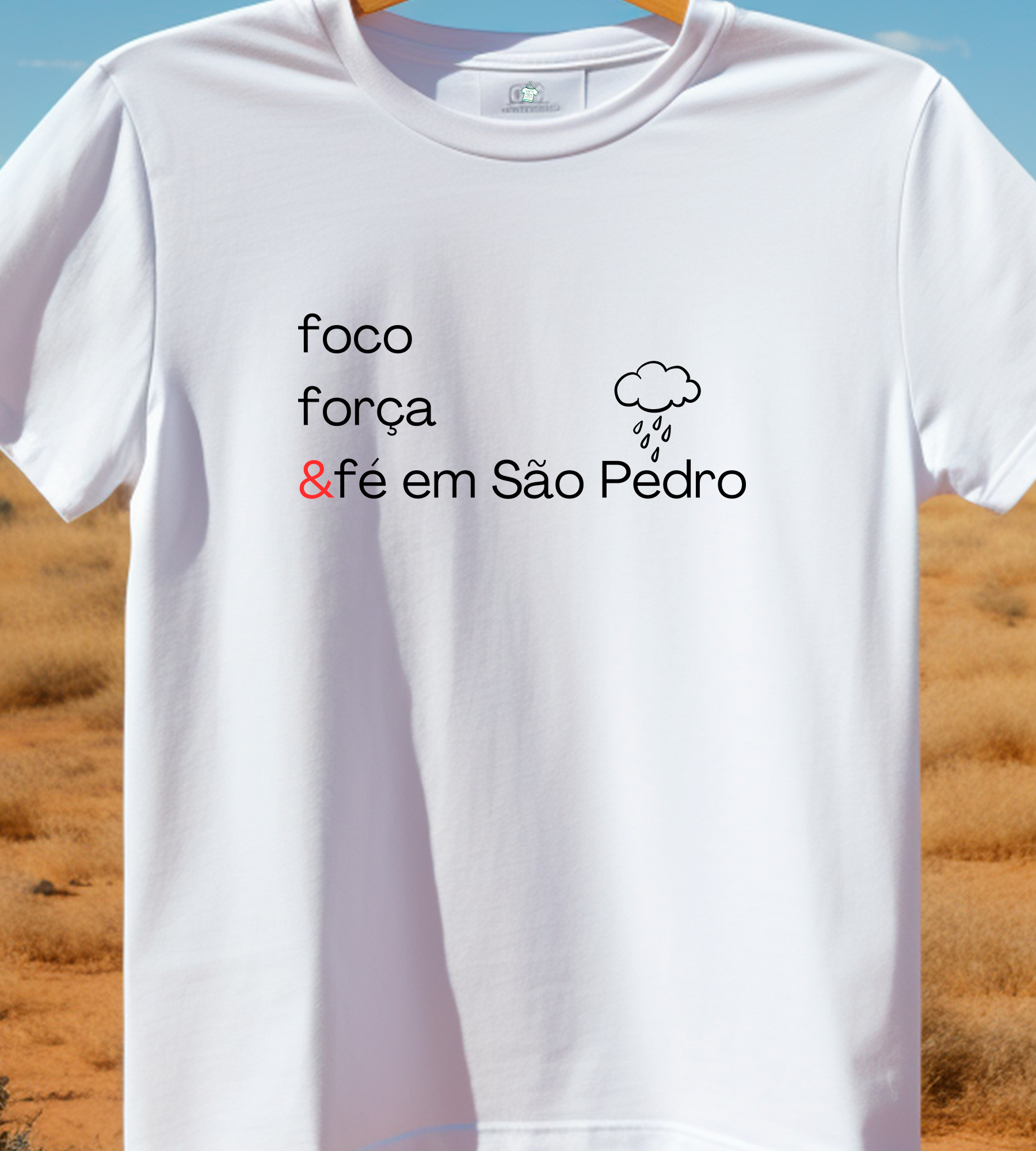 Nome do produto: TSHIRT FÉ EM SÃO PEDRO - CLARA