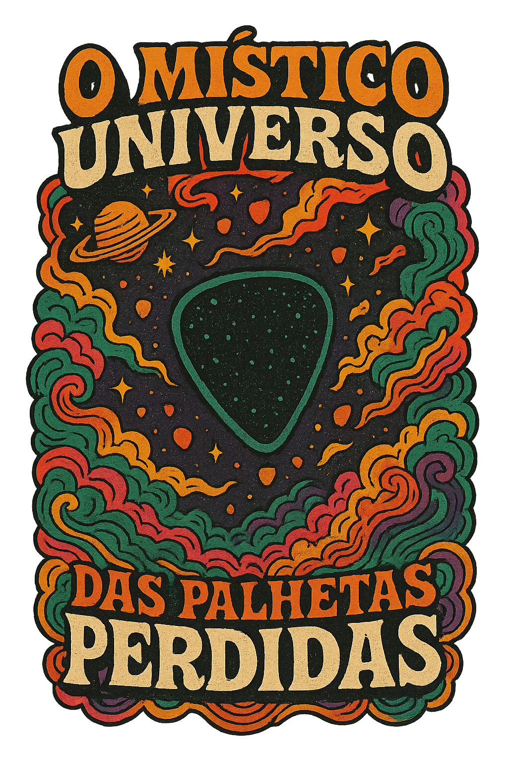O Místico Universo das Palhetas Perdidas (camiseta unisex)