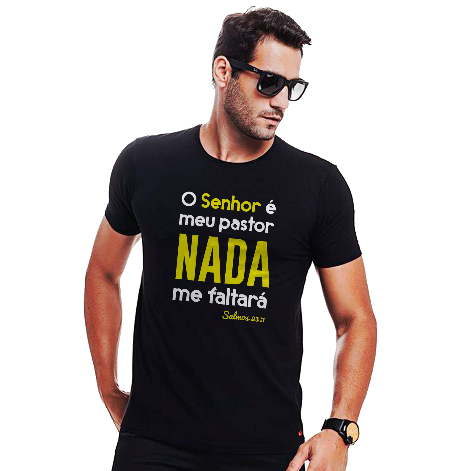 Nome do produto: Camiseta Personalizada Cristã - Salmos 23 / Unissex
