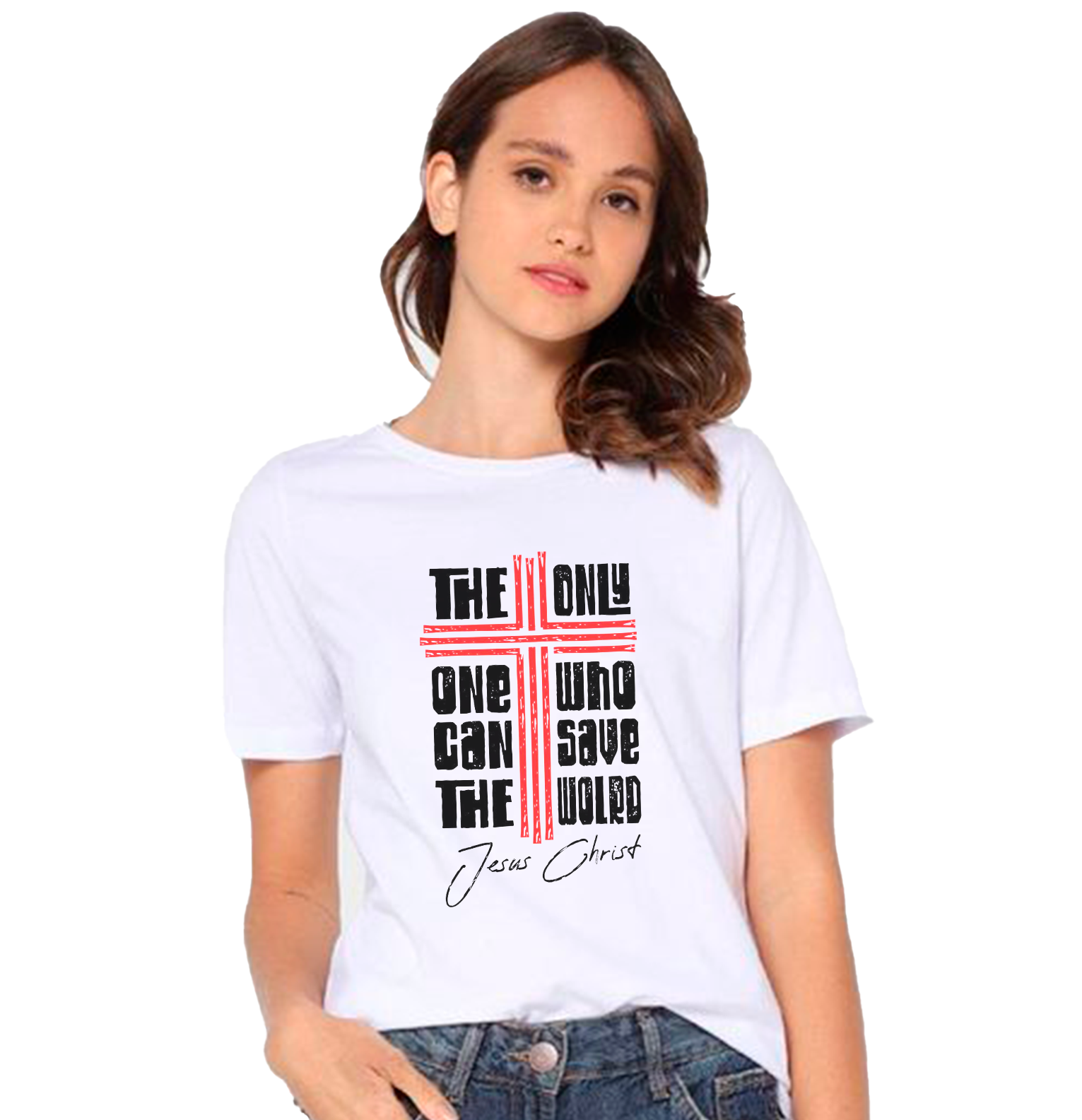 Nome do produto: Camiseta Cristã : Só Jesus pode salvar o mundo / Unissex