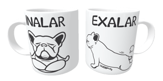 Caneca Cachorro Yoga Inalar e Exalar