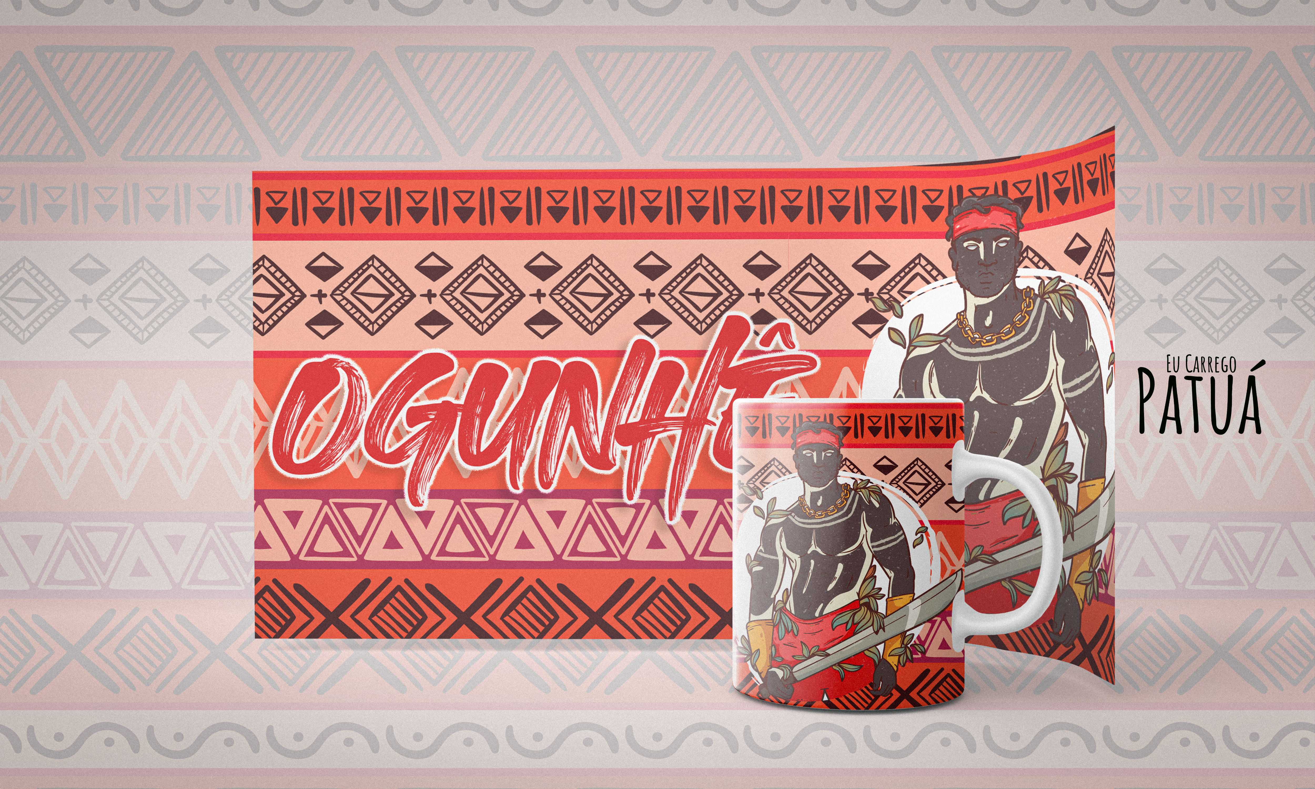 Nome do produto: Coleção Orixás & Entidades - Caneca Termo Mágica Ogun