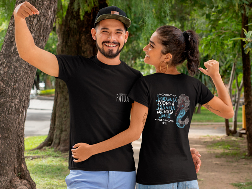 Nome do produto: Coleção Ponto Cantado - T-Shirt Classic Frente & Verso Iemanjá