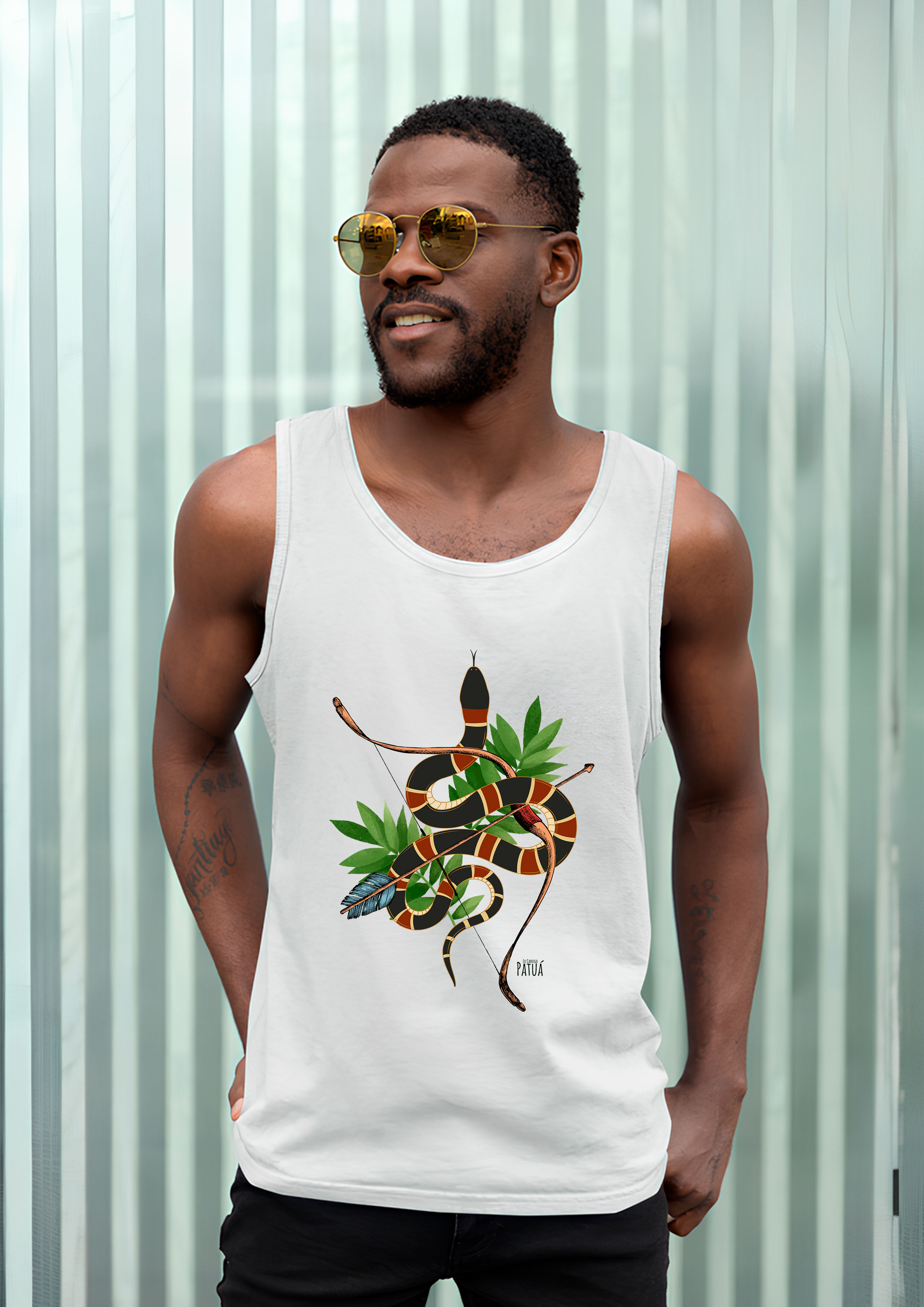 Nome do produto: Coleção Símbolos & Elementos - Regata Caboclo Cobra Coral