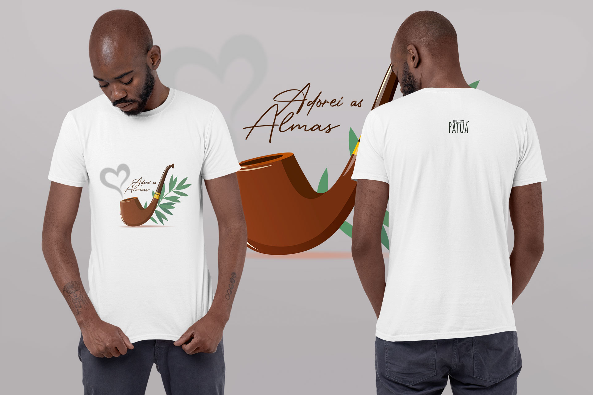 Nome do produto: Coleção Símbolos & Elementos - T-Shirt Classic Frente & Verso Preto-Velho