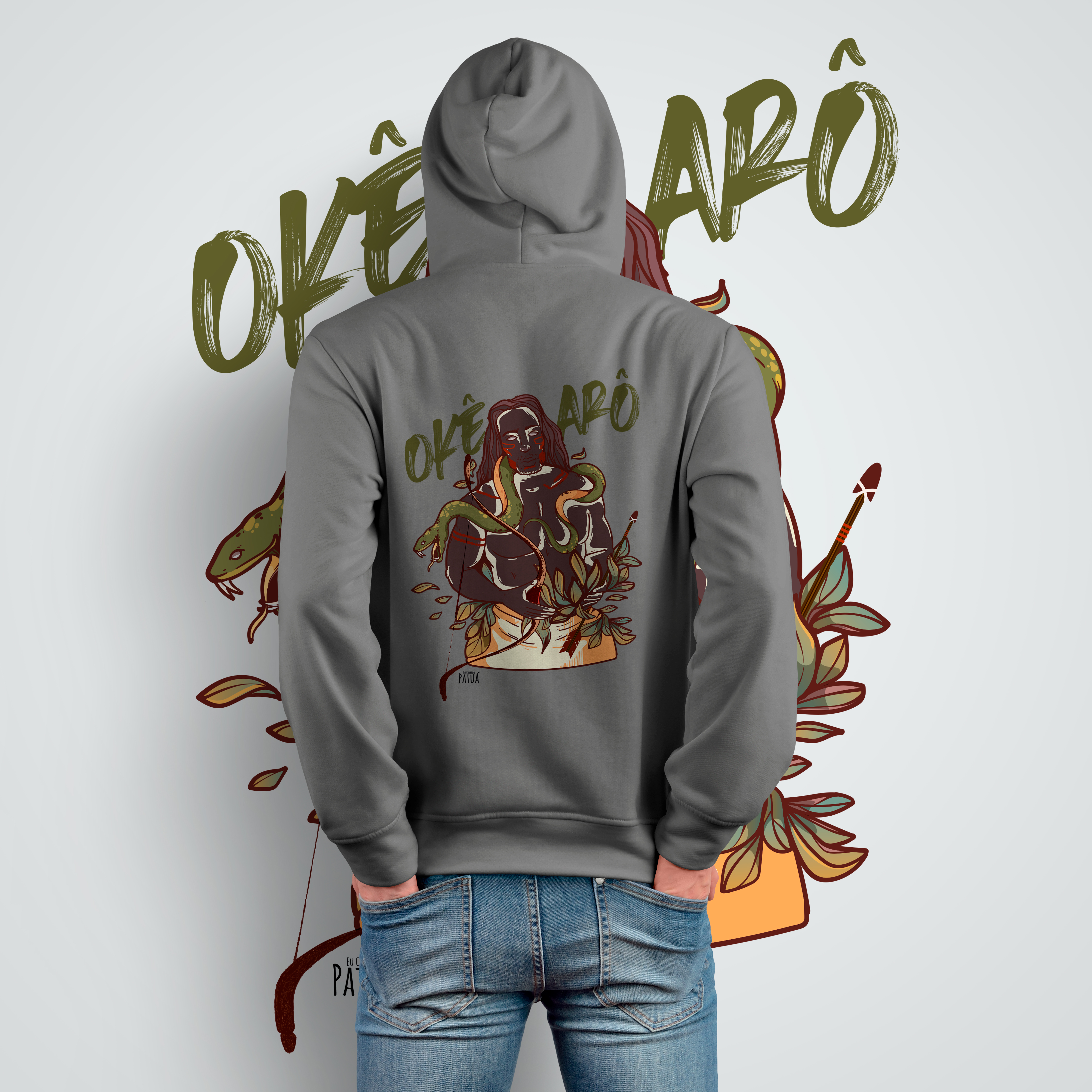 Nome do produto: Coleção Orixás & Entidades - Moletom com Zíper Oxóssi