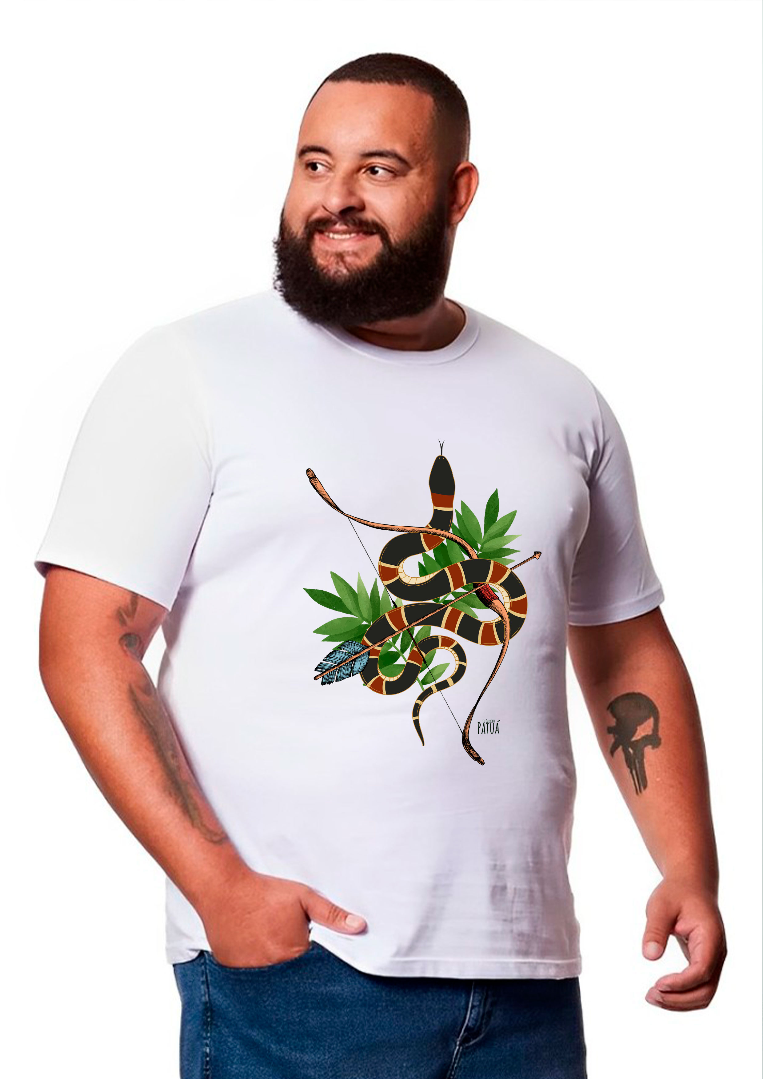 Nome do produto: Coleção Símbolos & Elementos - Frente Classic Plus Size Caboclo Cobra Coral