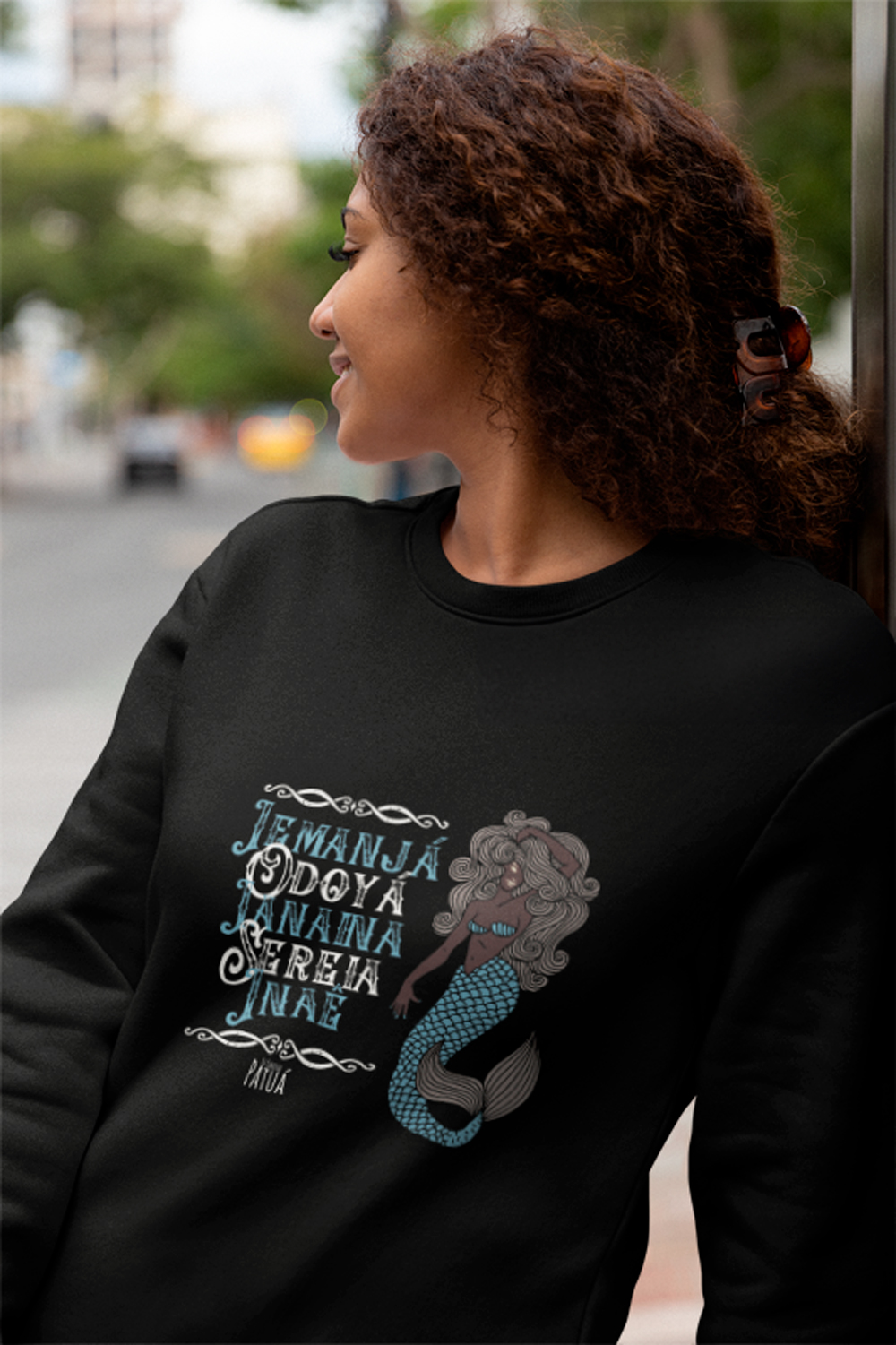 Nome do produto: Coleção Ponto Cantado - Moletom Fechado Iemanjá