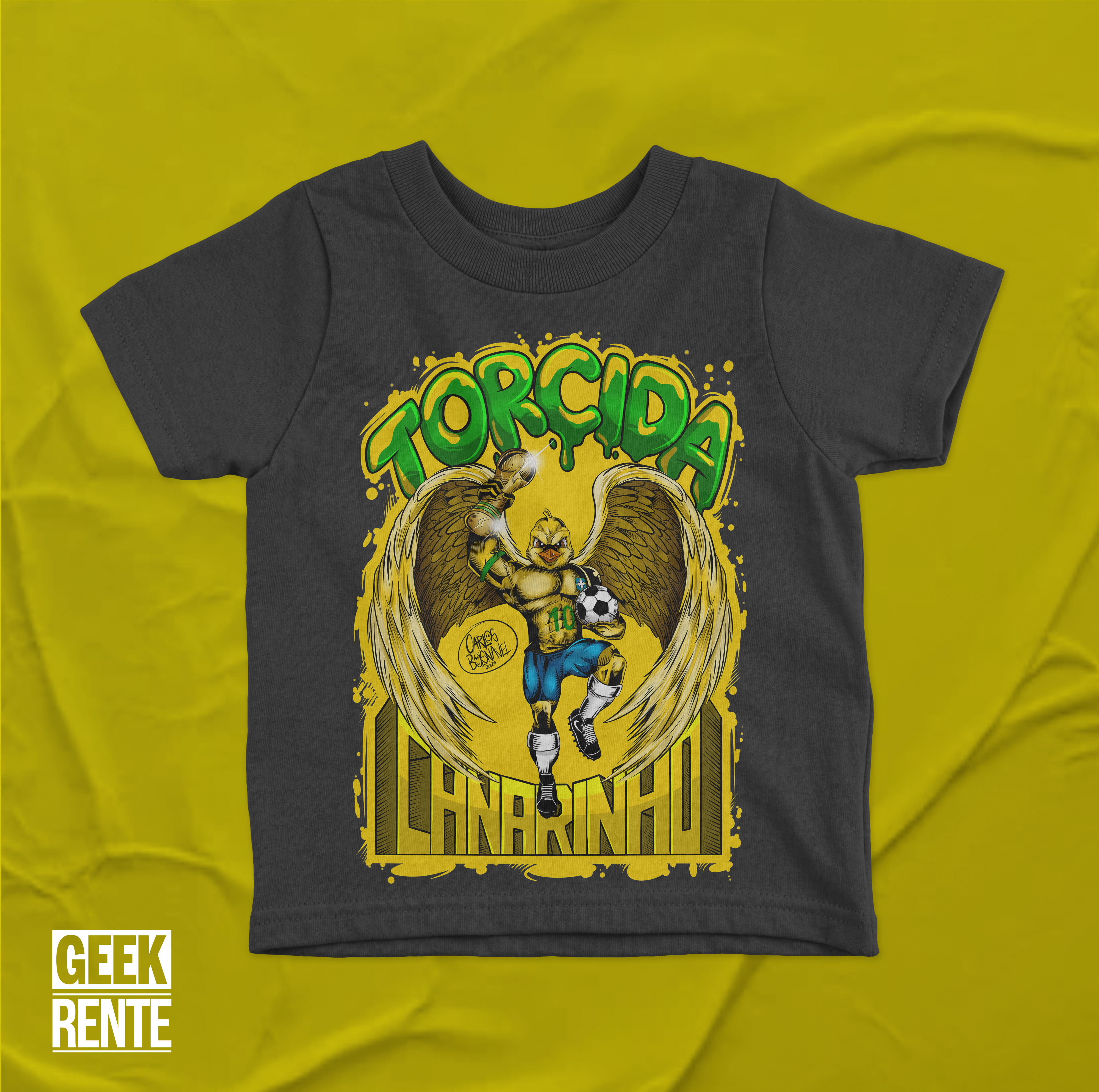 Camiseta Infantil Preta TORCIDA CANARINHO
