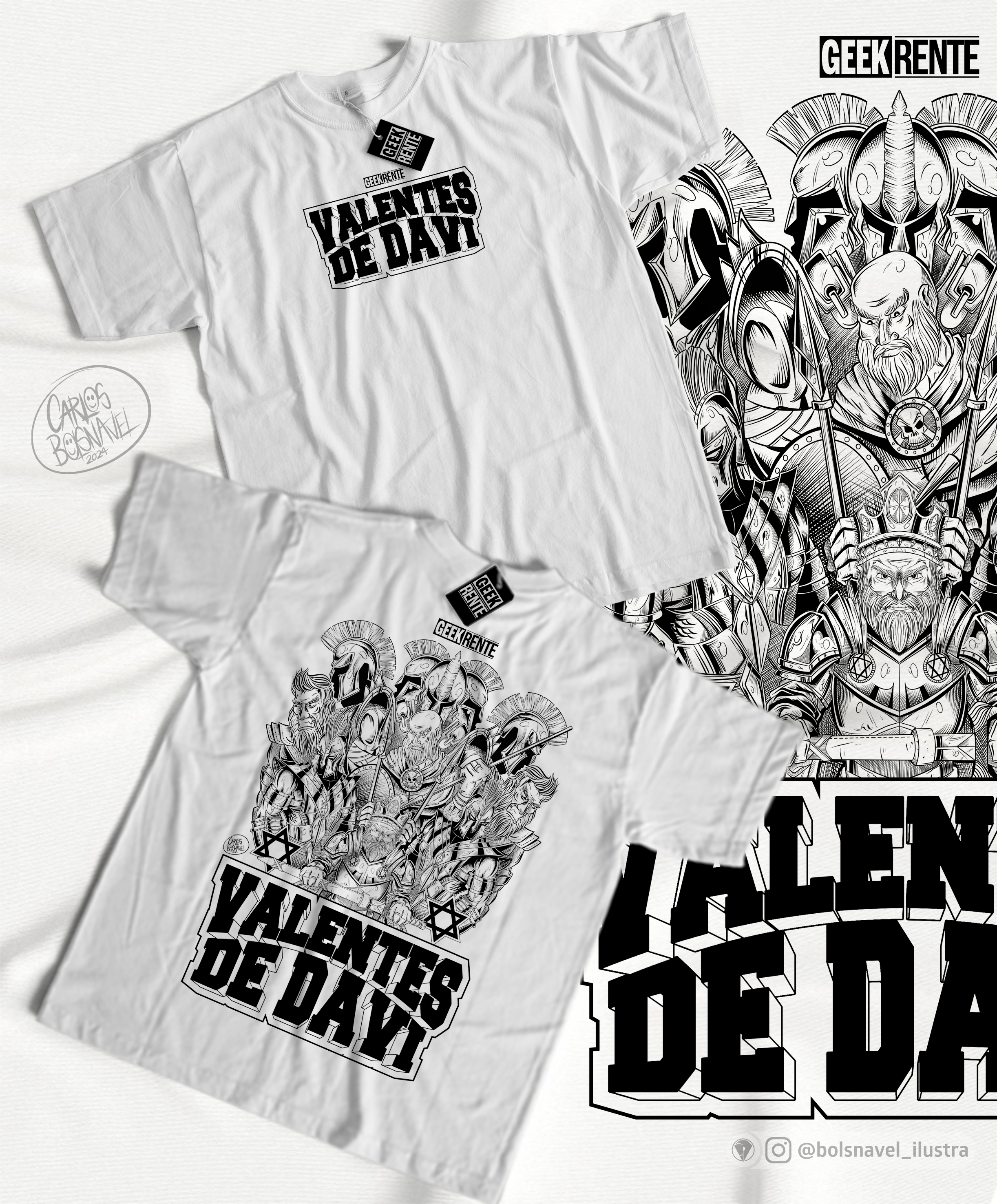 Camiseta Masculina Branca VALENTES DE DAVI