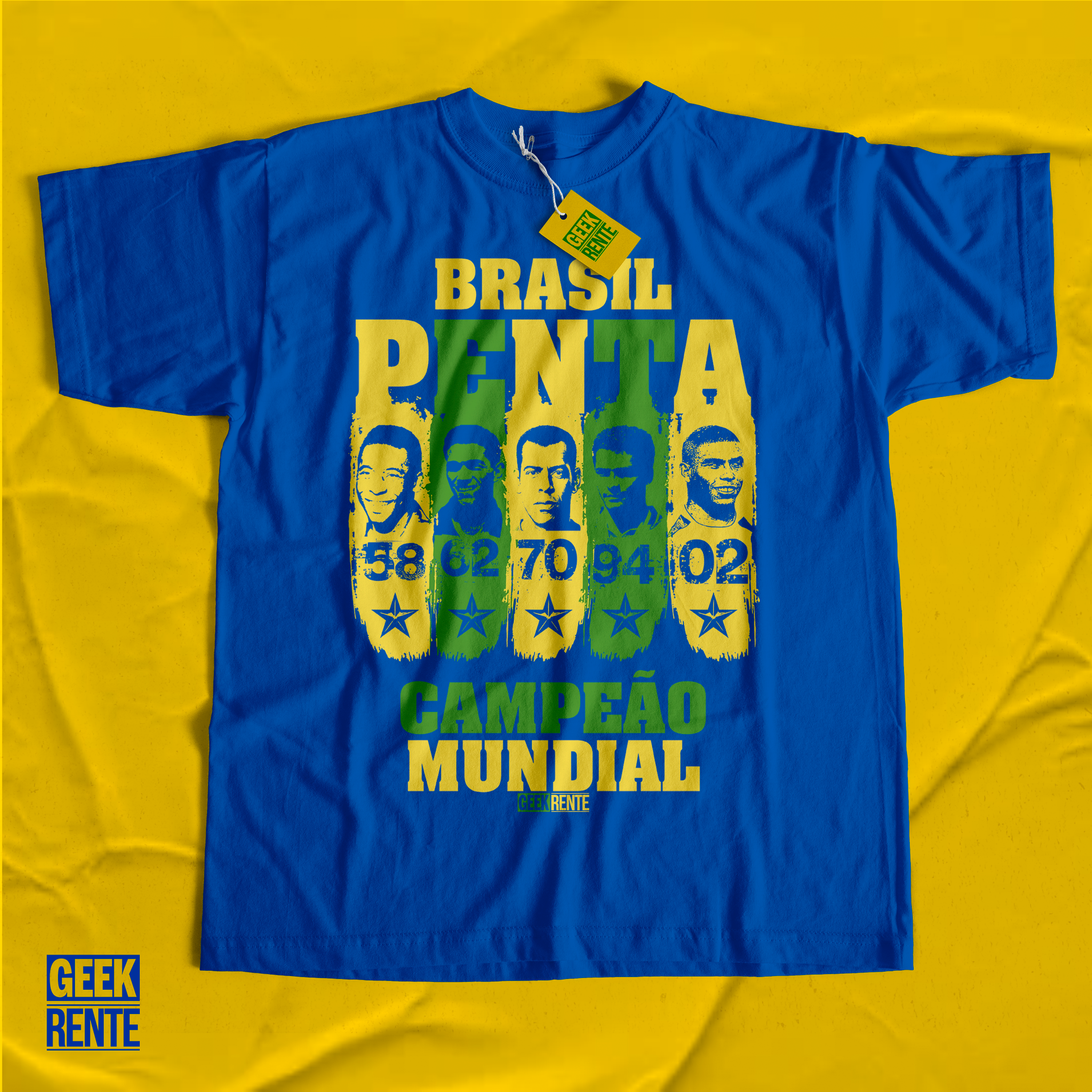 CAMISETA AZUL - PENTA CAMPEÃO 58-62-70-94-02