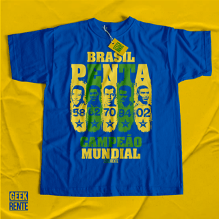 CAMISETA AZUL - PENTA CAMPEÃO 58-62-70-94-02