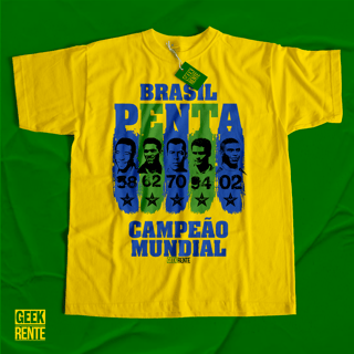 CAMISETA AMARELA - PENTA CAMPEÃO 58-62-70-94-02