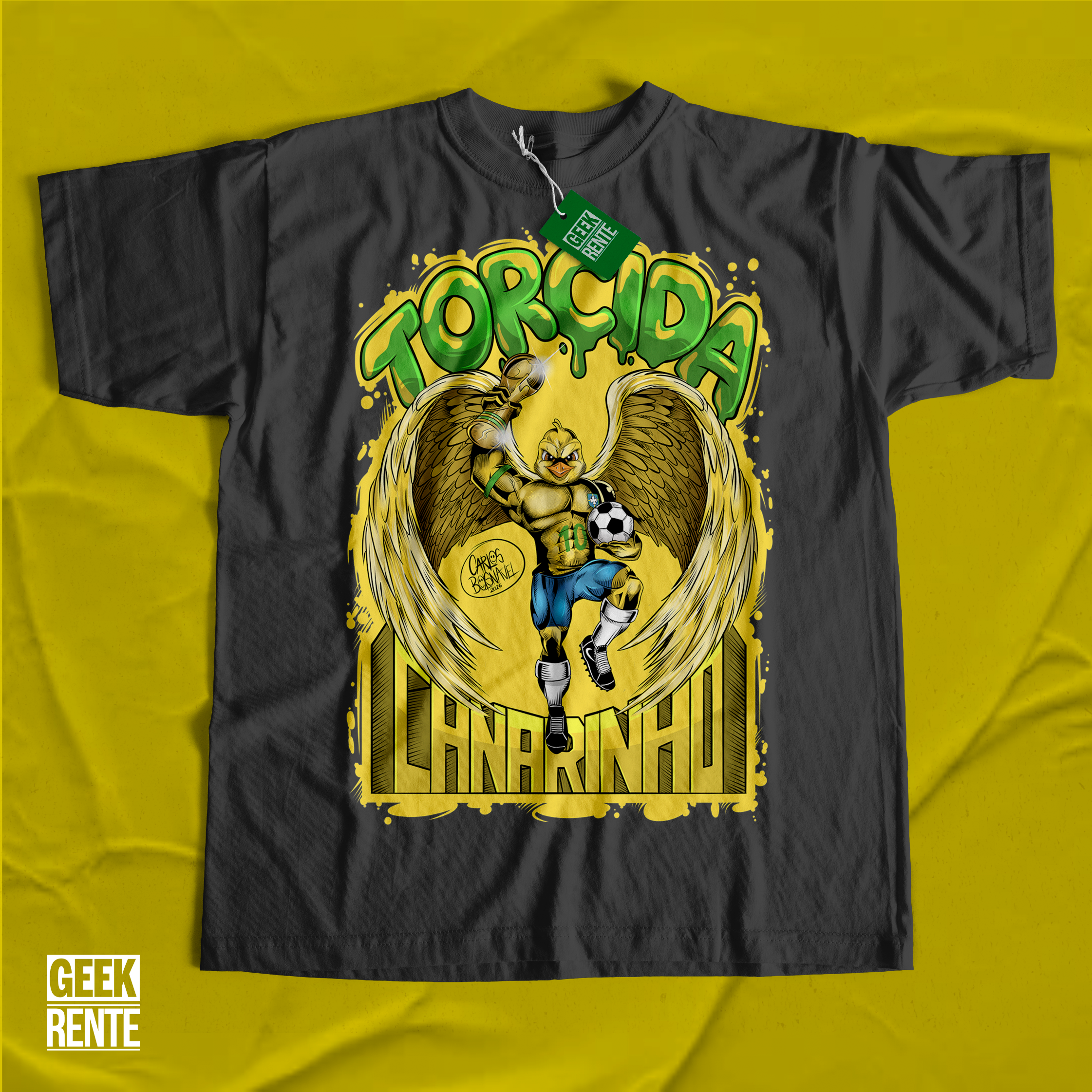 Camiseta Masculina Preta TORCIDA CANARINHO