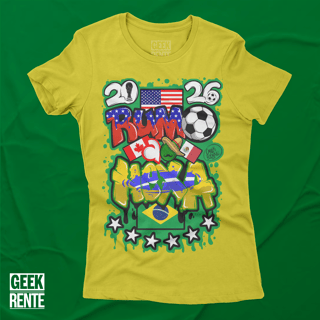 Camiseta Feminina Amarela RUMO AO HEXA