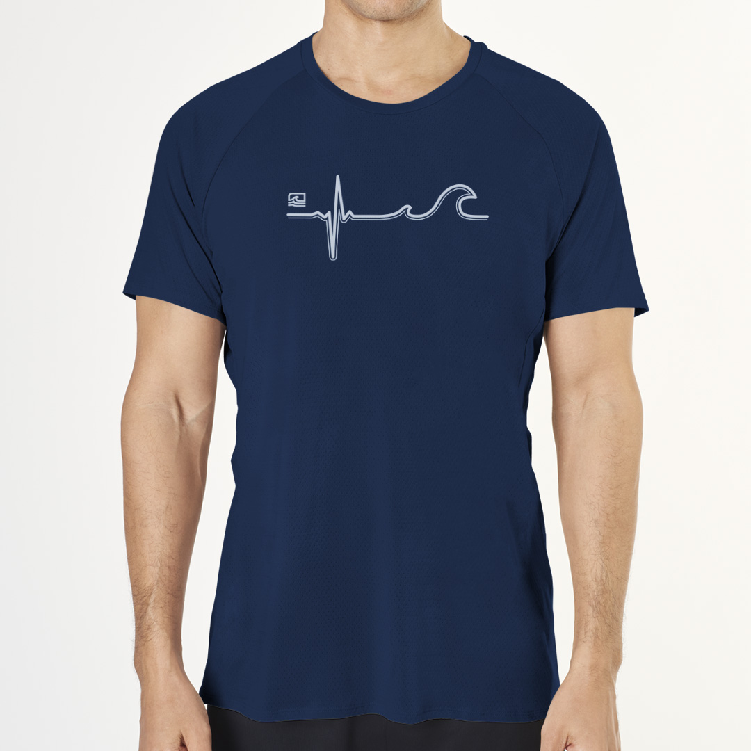 Nome do produto: Camiseta Dry Fit - No Ritmo das Ondas - Essence Surf