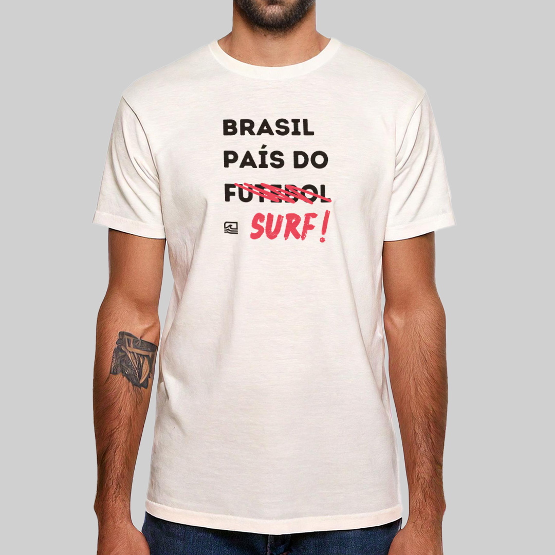 Nome do produto: Camiseta Prime - Brasil, país do Surf (Branco) - Essence Surf