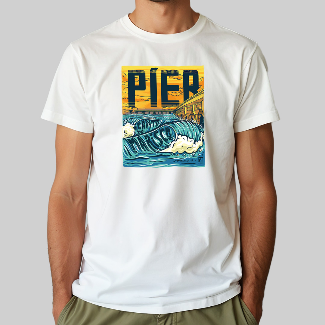 Nome do produto: T-shirt Pima - Píer, Canto do Marisco - Essence Surf