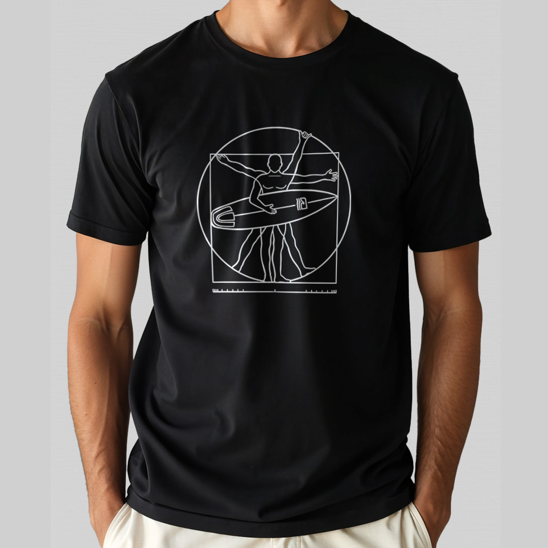 Nome do produto: Camiseta Prime - Surfista Vitruviano (Cor) - Essence Surf