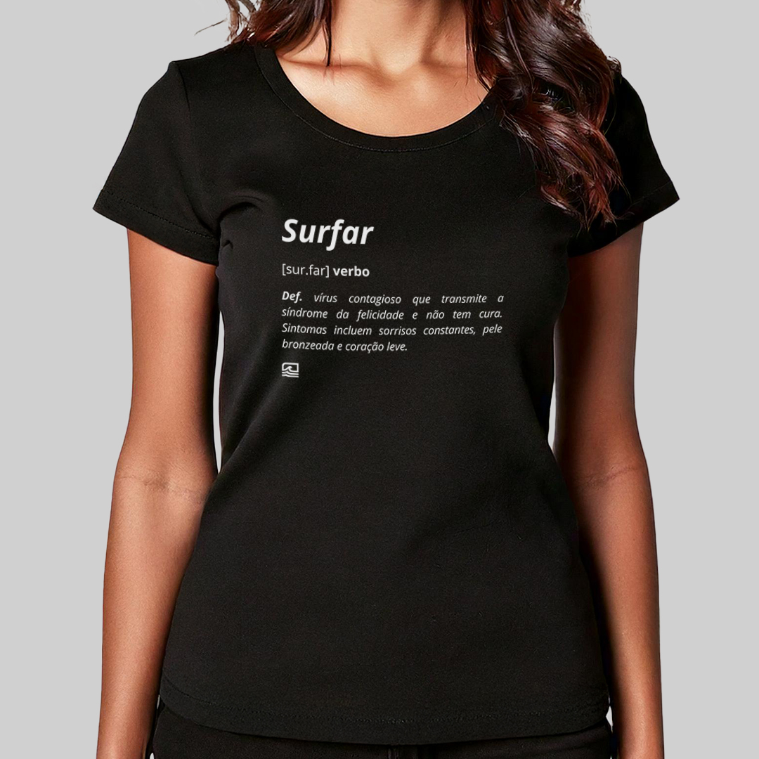 Nome do produto: Baby Look Prime - Surfar (Preta)- Essence Surf