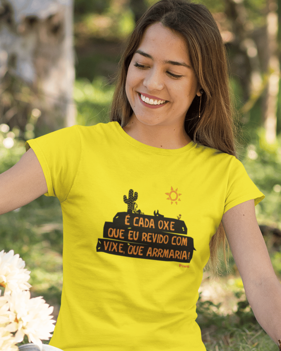 Nome do produto: Camiseta É Cada Oxe Baby Long Feminina