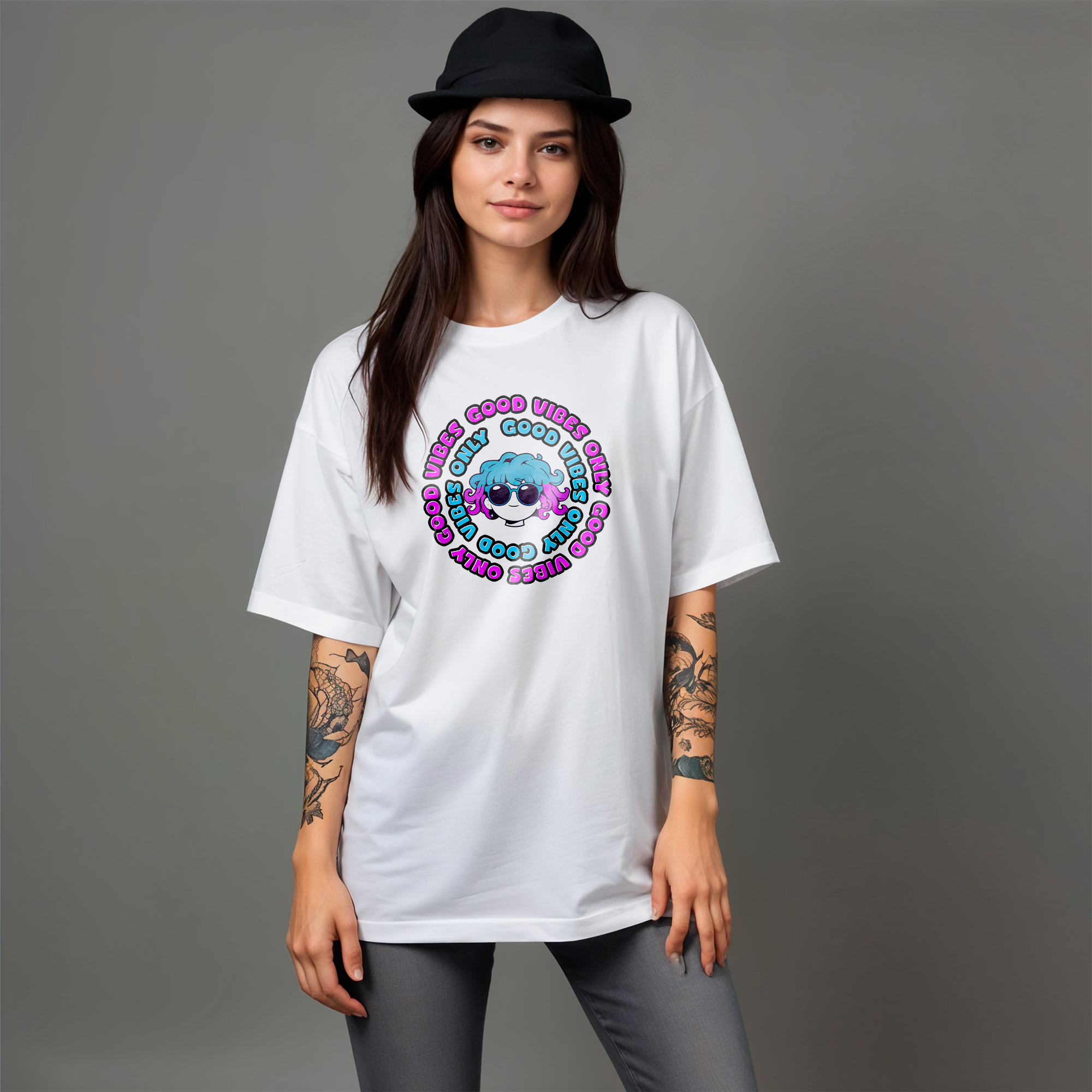 CAMISA OVERSIZED GOOD VIBES 