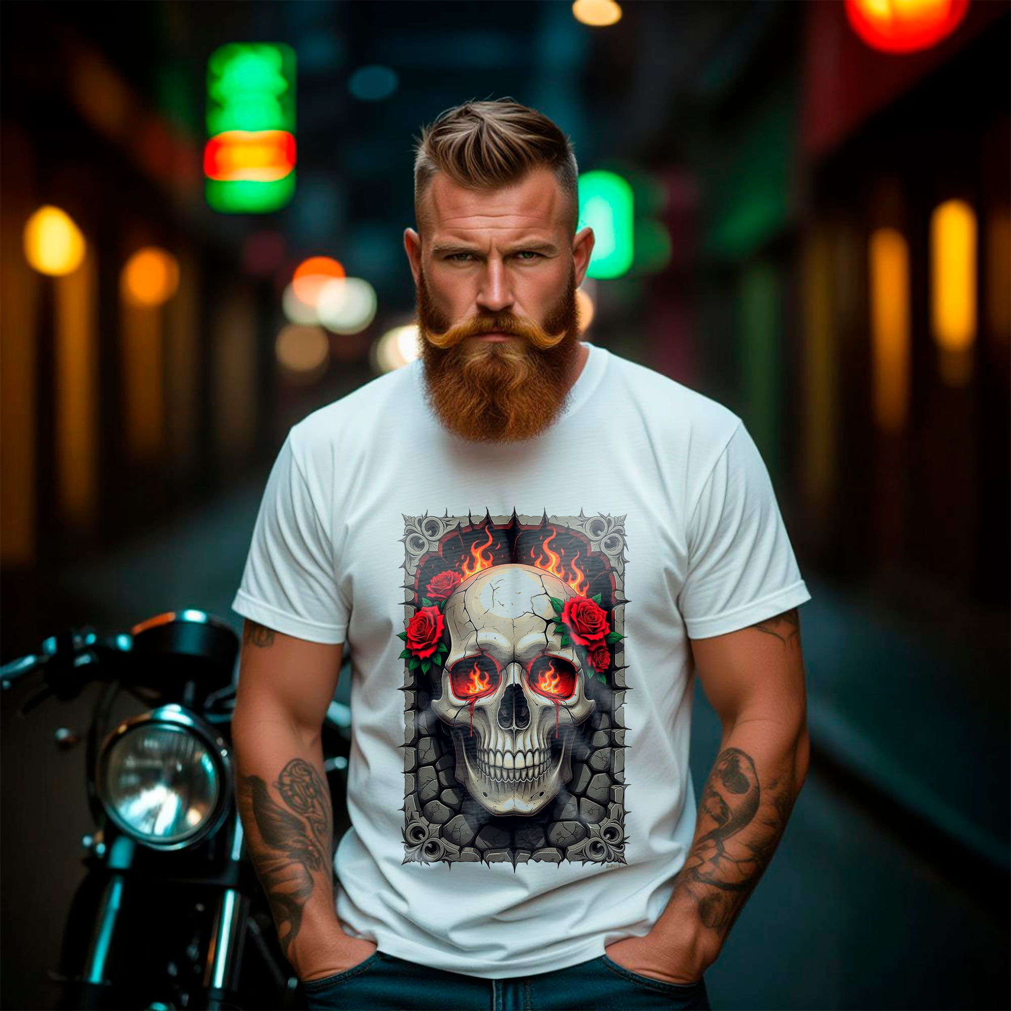 CAMISA SKULL ON FIRE 