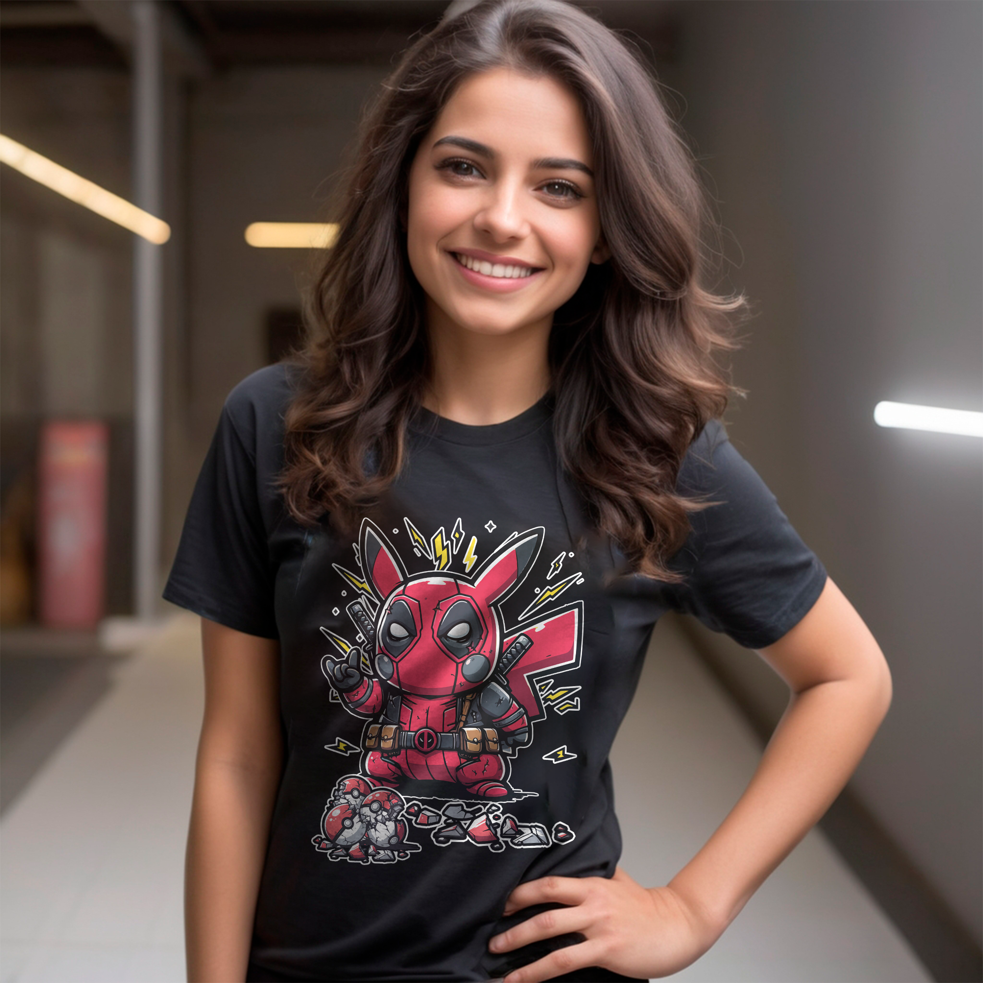 CAMISA PIKACHU DEADPOOL 