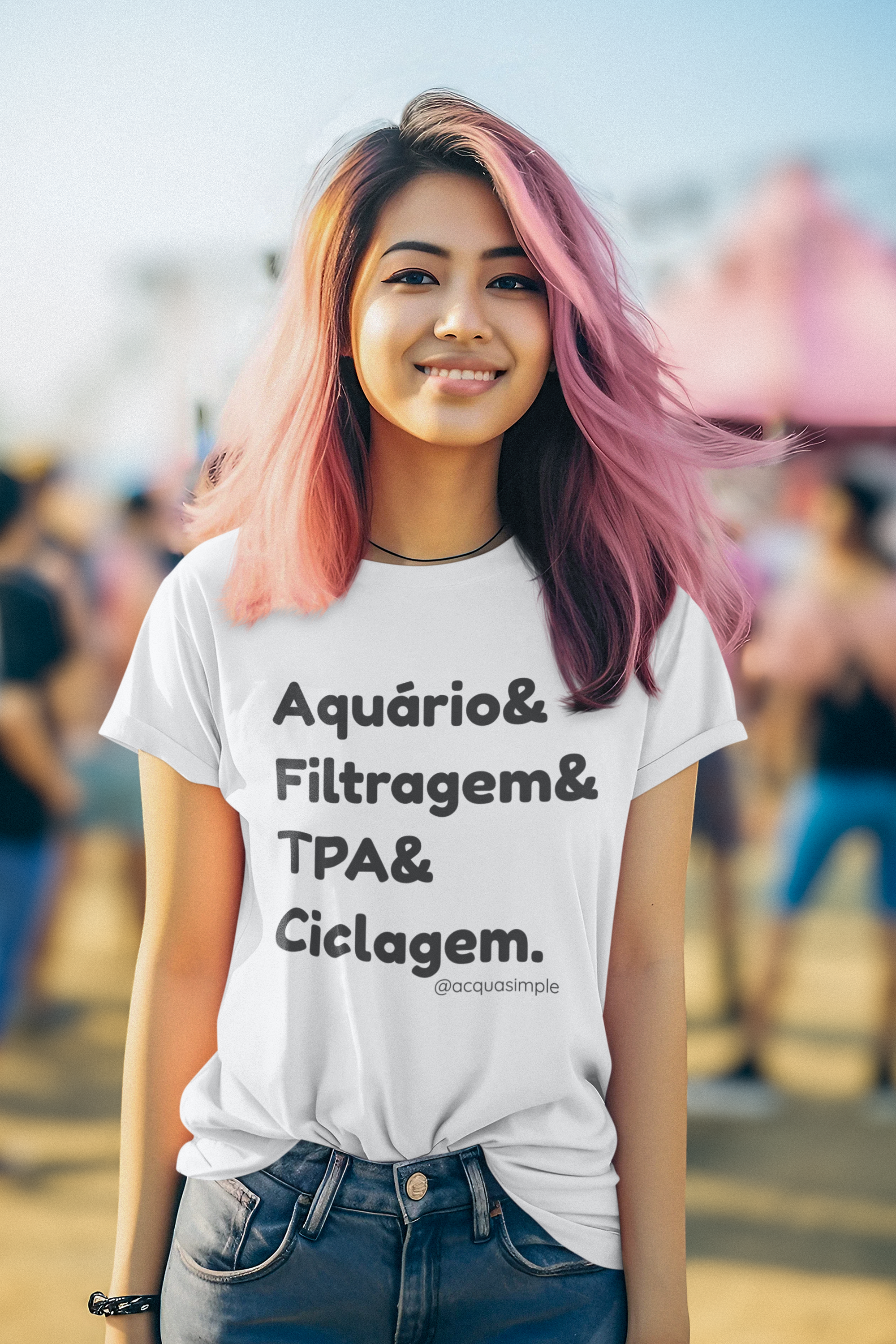 Nome do produto: Camiseta Aquario e filtragem fem